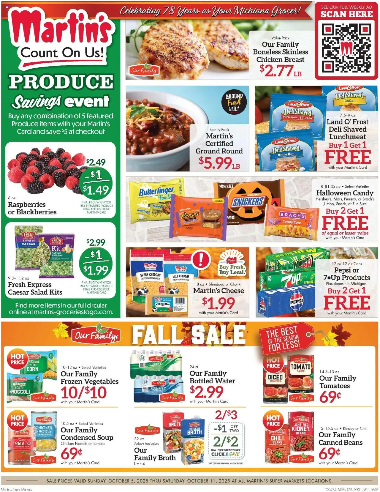 Martin’s Weekly Ad - valid from 05.10.2025 | Page: 1 | Products: Broccoli, Cheese, Salad, Water