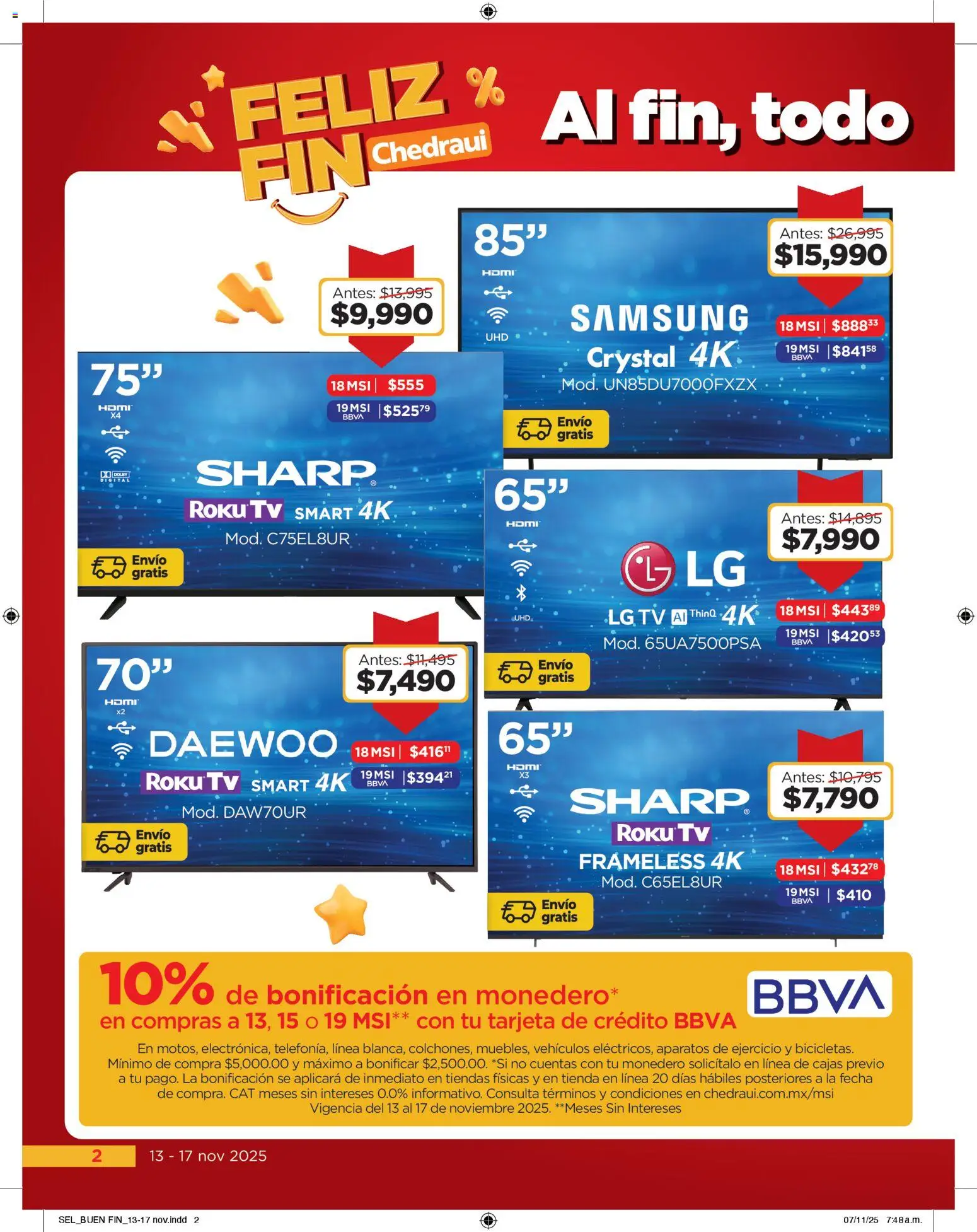 Nuevas ofertas de Chedraui válidas en toda la República Mexicana desde el 13.11.2025. ¡Encuentra las mejores ofertas en Chedraui Buen Fin! | Página: 2 | Productos: Monedero