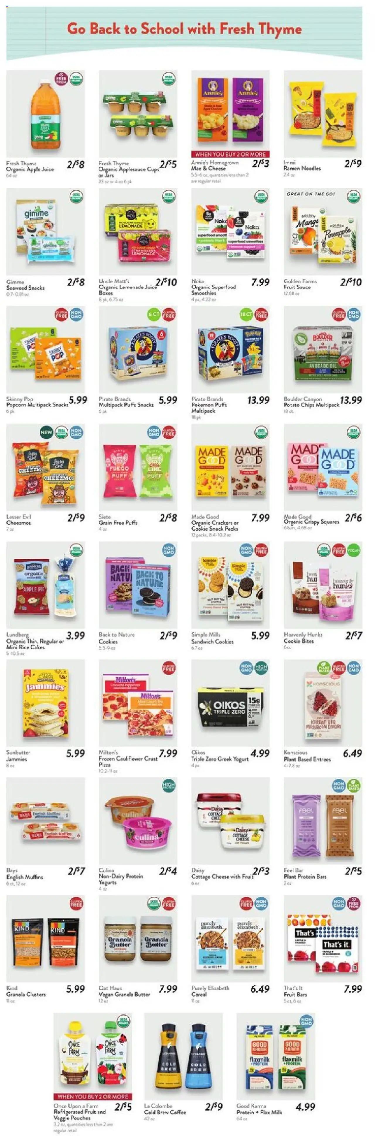 Fresh Thyme Weekly Ad - PA - valid from 06.08.2025 | Page: 4 | Products: Milk, Butter, Oil, Cauliflower