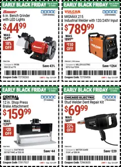 Preview of Harbor Freight weekly ads valid from 10.11.2025 | Page: 11 | Products: Press, Bench Grinder, Grinder