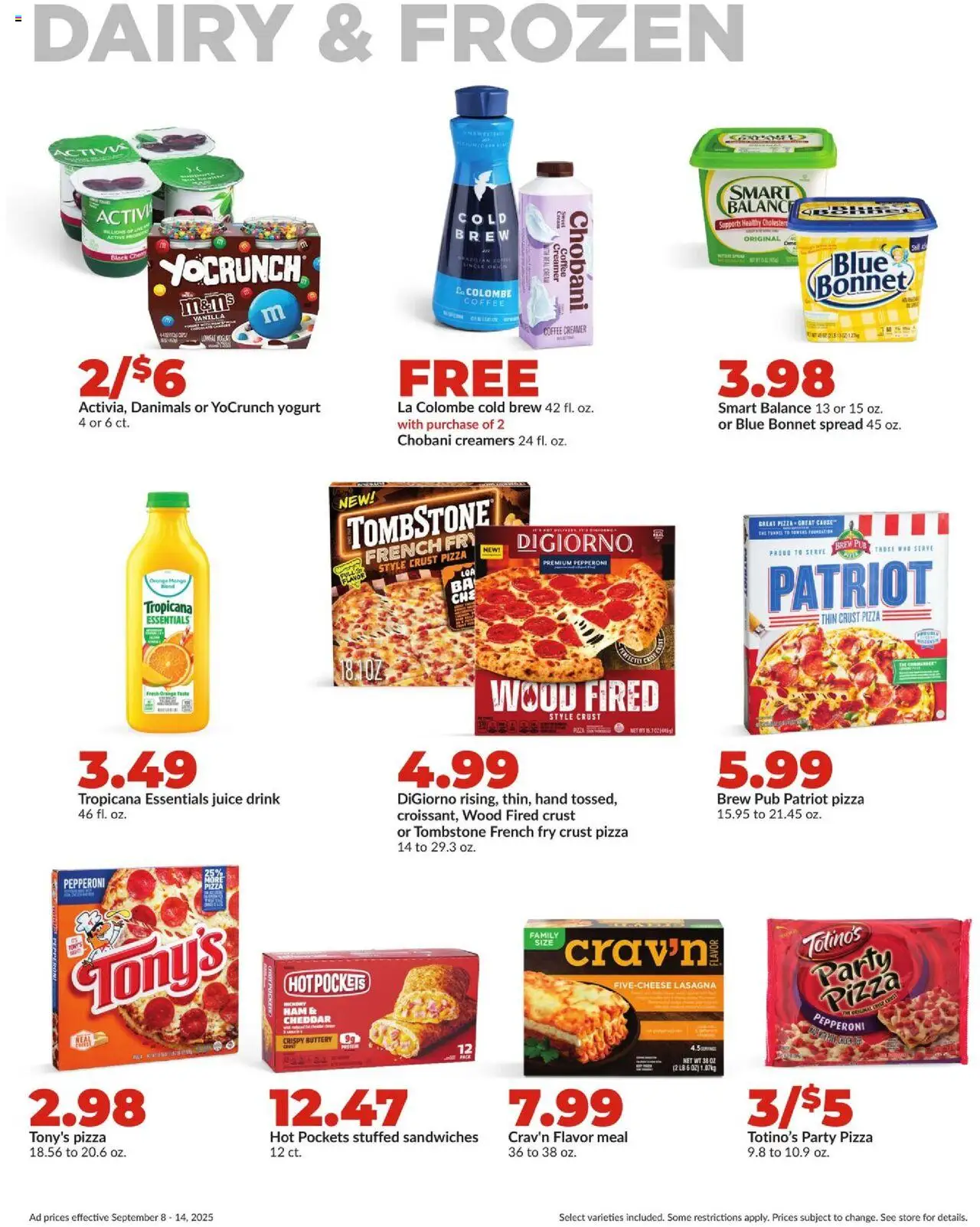 HyVee Weekly Ad - valid from 08.09.2025 | Page: 23 | Products: Yogurt, Ham, Pizza, Juice