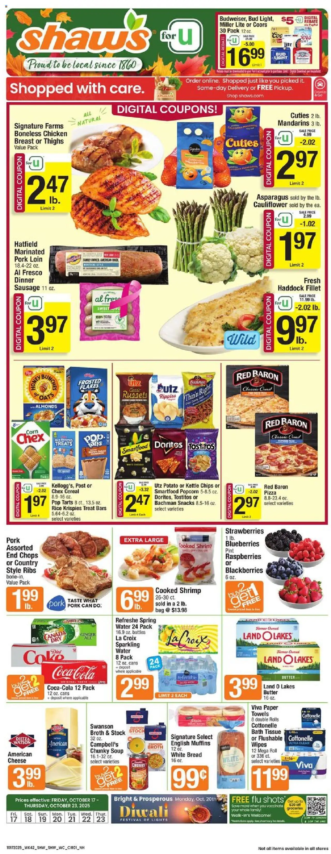 Shaw's Weekly Ad - NH - valid from 17.10.2025 | Page: 3 | Products: Corn, Rice, Strawberries, Kettle