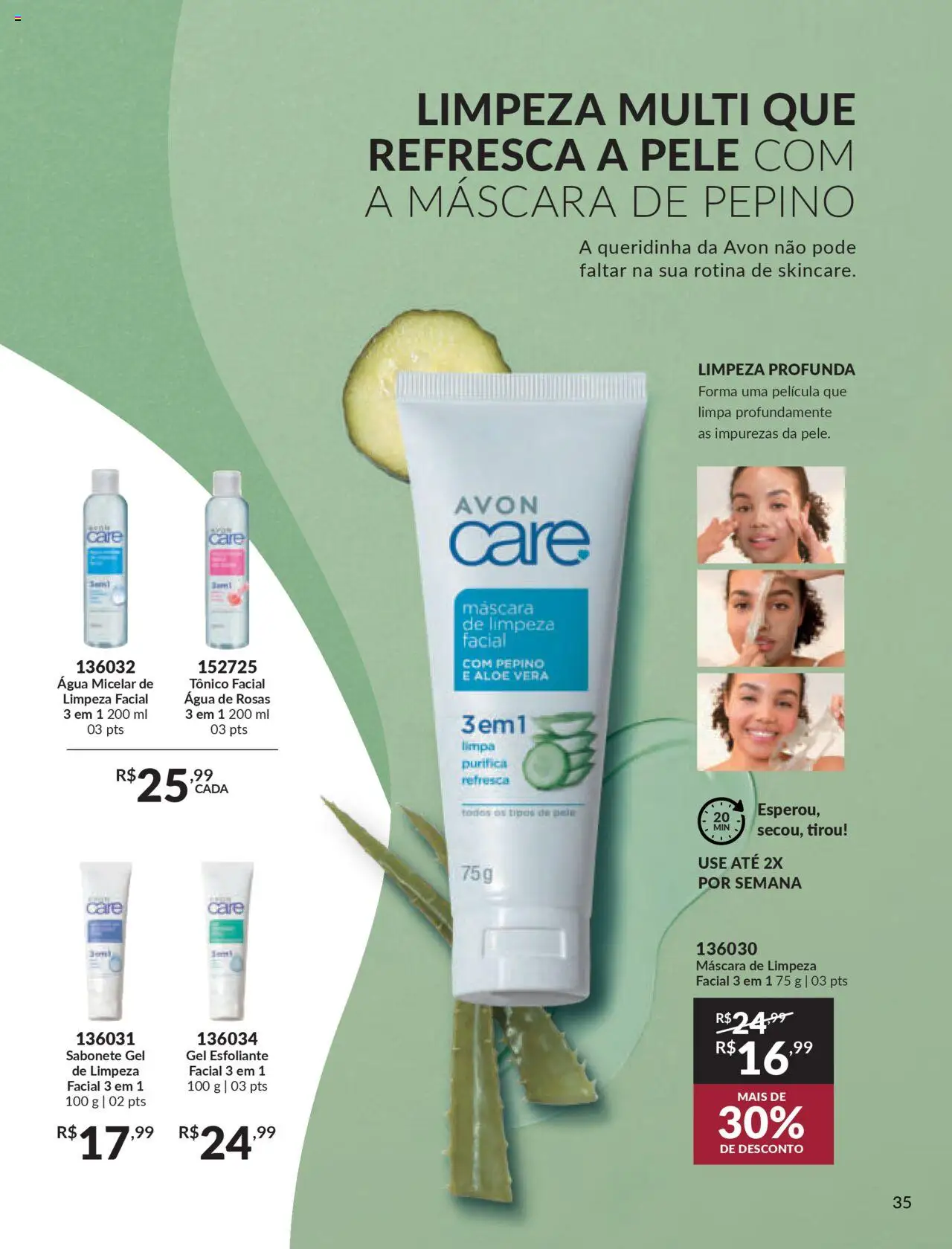 Avon Folheto - válido de 07.10.2025 | Página: 35 | Produtos: Tônico, Água micelar, Sabonete