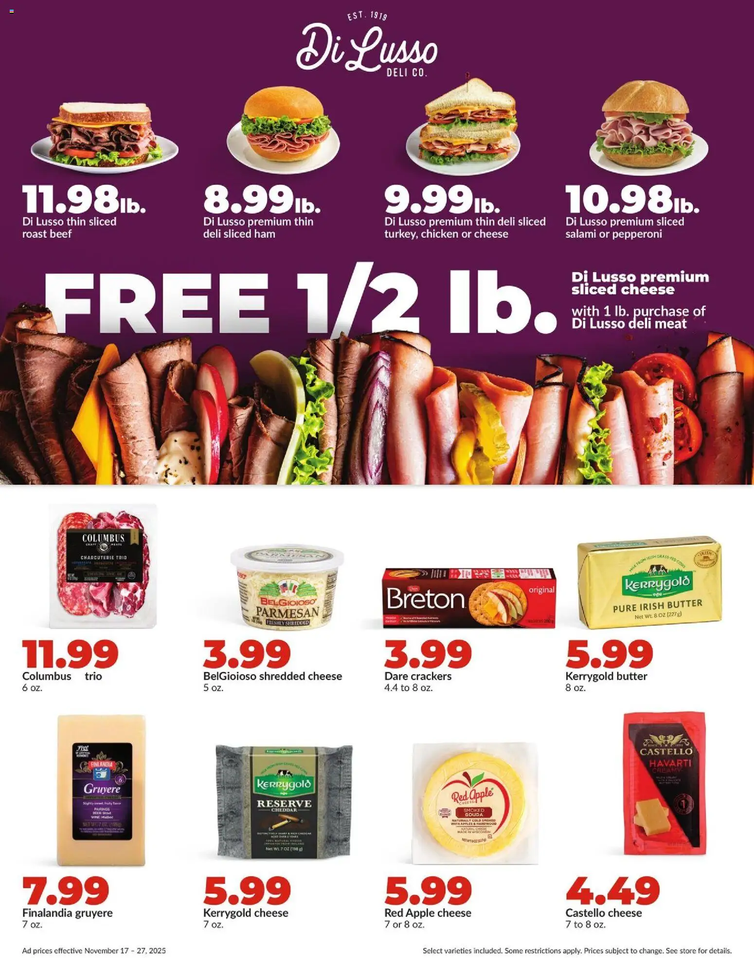 HyVee Weekly Ad - valid from 17.11.2025 | Page: 24 | Products: Butter, Cheese, Ham, Wine