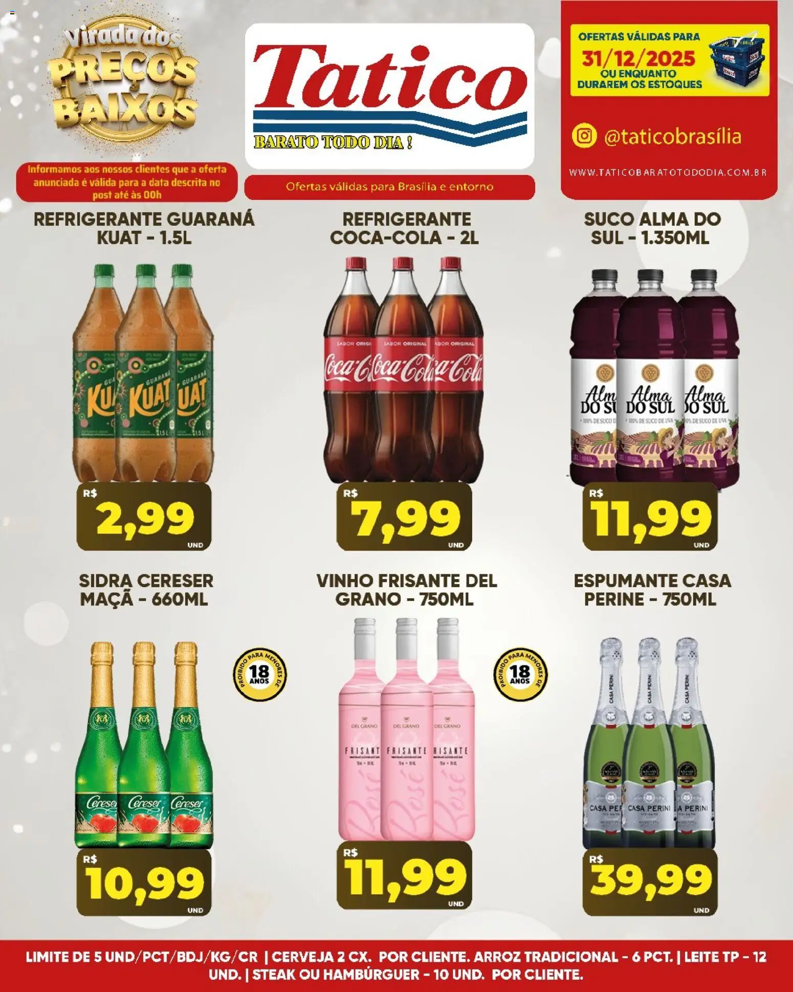 Tatico Folheto - válido de 31.12.2025 | Página: 7 | Produtos: Espumante, Leite, Arroz, Hambúrguer