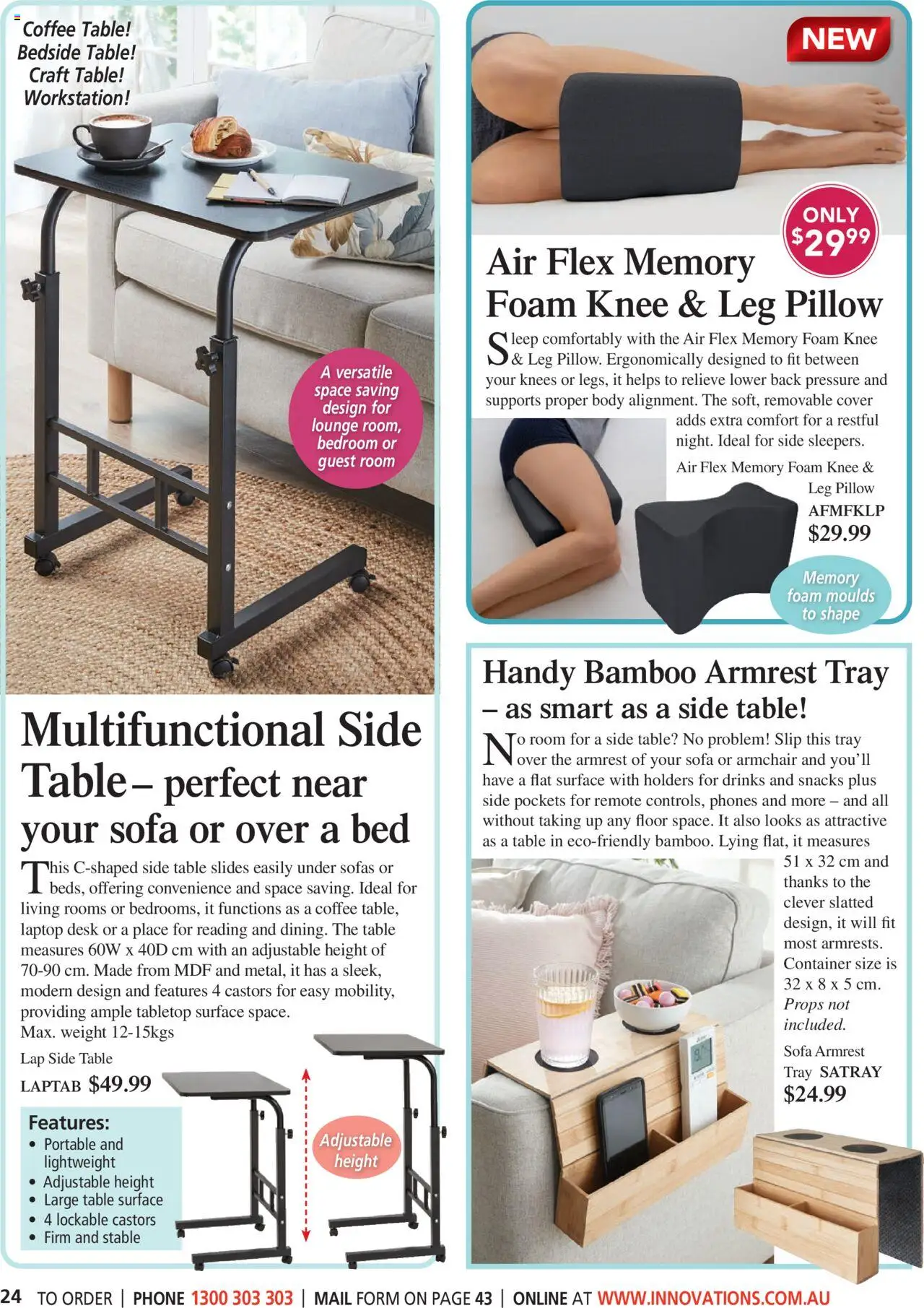 Innovations catalogue - valid from 22.10.2025 | Page: 24 | Products: Bedside table, Table, Portable, Pillow