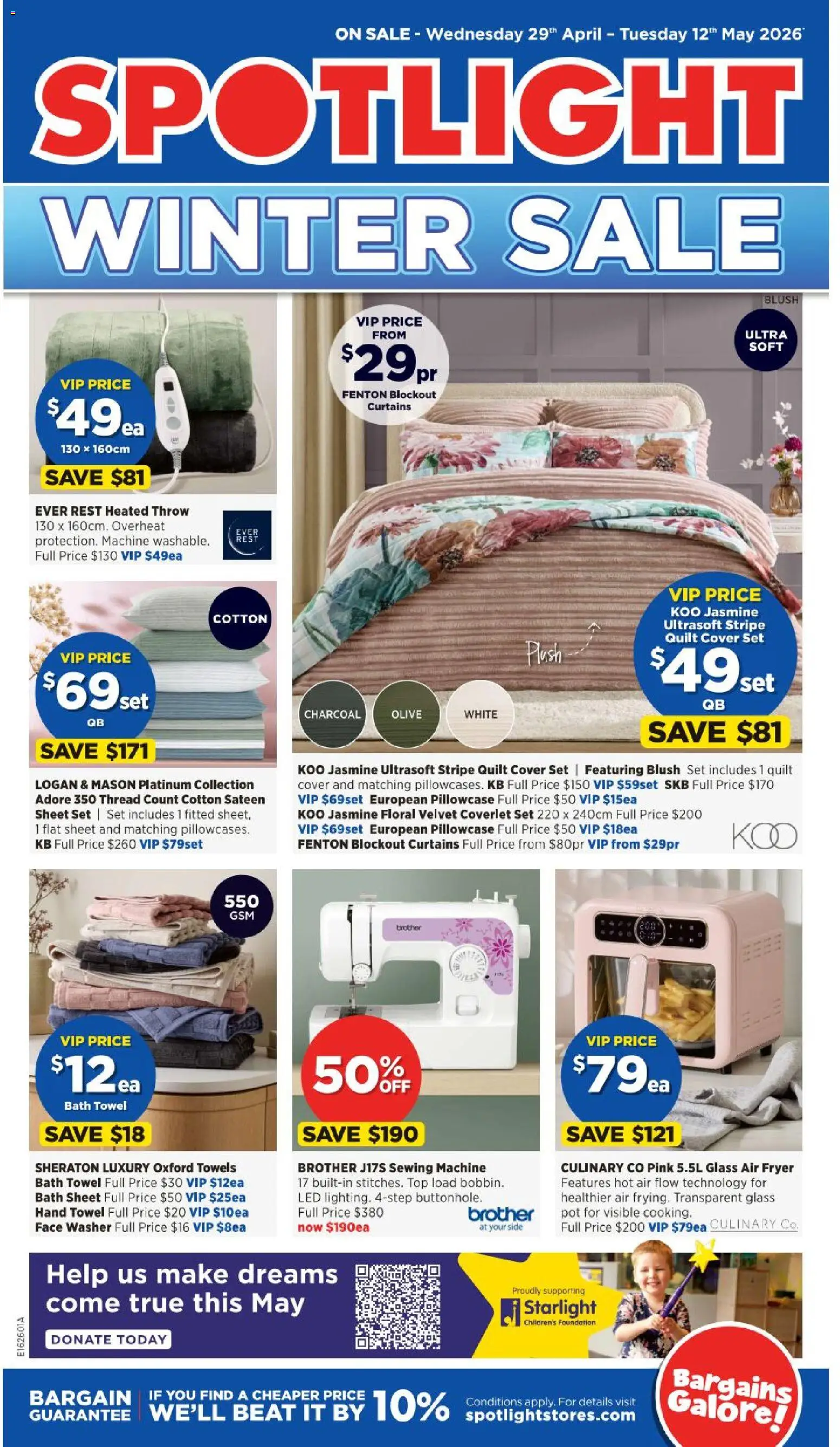 Spotlight catalogue - valid from 29.04.2026 | Page: 1 | Products: Blush, Towels, Washer, Sewing machine