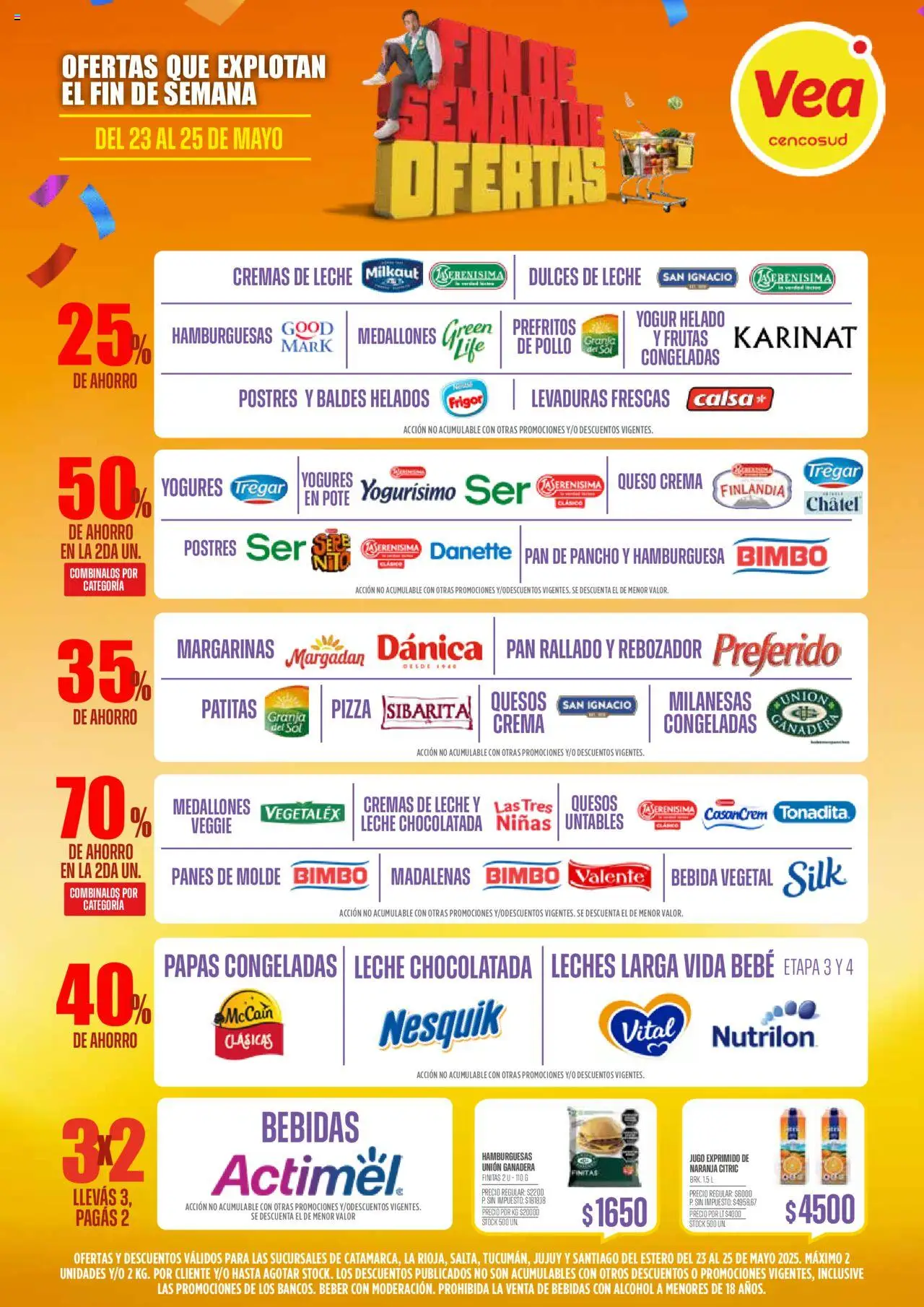 Vea - Oferta fin de semana Tucumán, Santiago del Estero, Catamarca, Salta, Jujuy y La Rioja │ válido desde el 23.05.2025 | Página: 3 | Productos: Helado, Pollo, Leche, Chocolatada