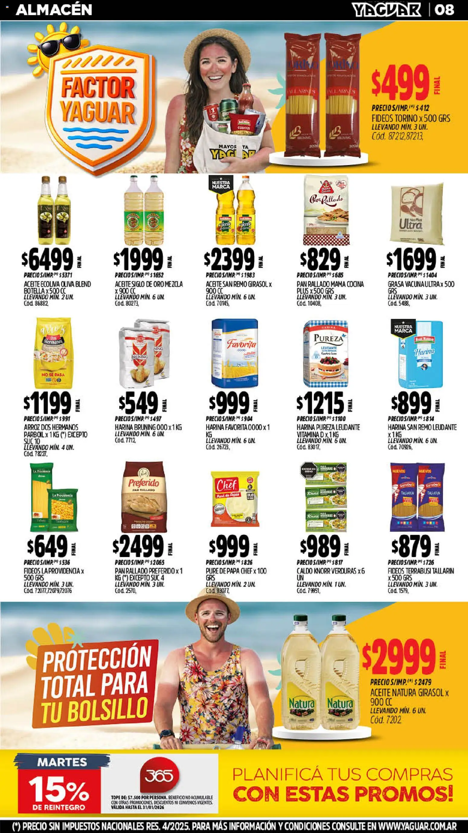 Yaguar - Oferta Semanal Misiones │ válido desde el 19.01.2026 | Página: 8 | Productos: Cocina, Harina, Papa, Pan