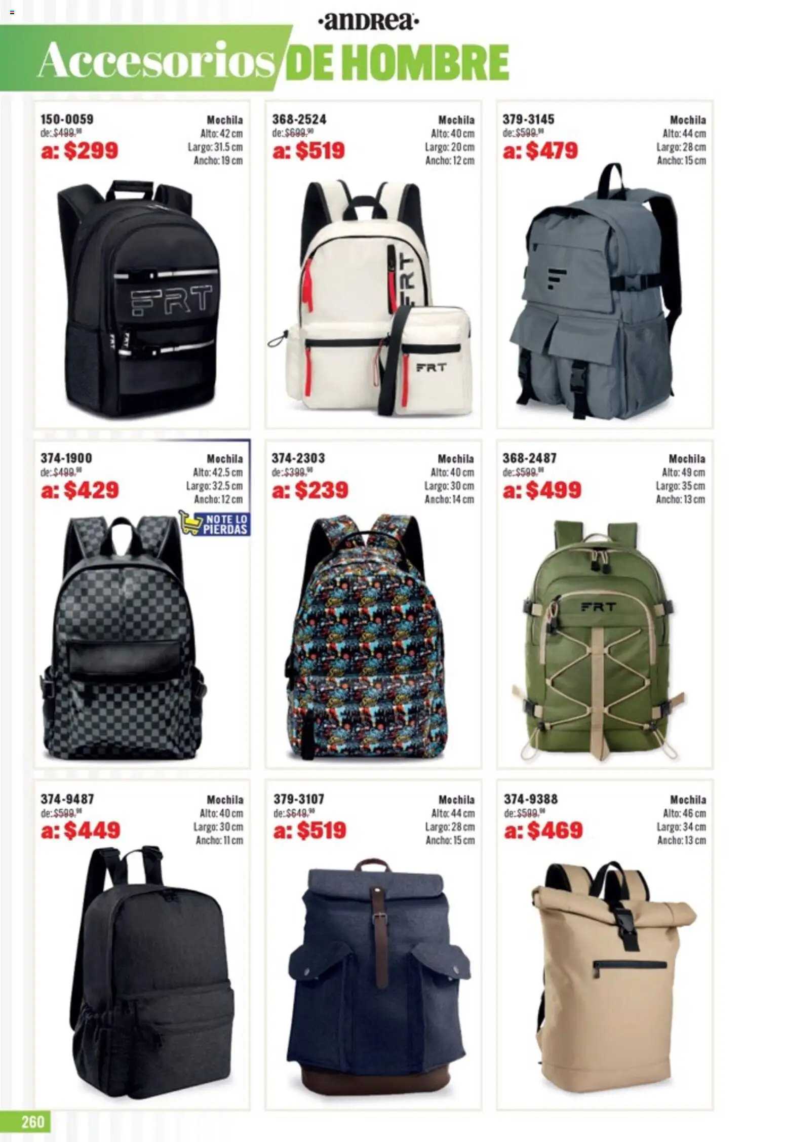 Nuevas ofertas de Andrea válidas en toda la República Mexicana desde el 05.04.2026. ¡Encuentra las mejores ofertas en Andrea catálogo Outlet! | Página: 260 | Productos: Mochila