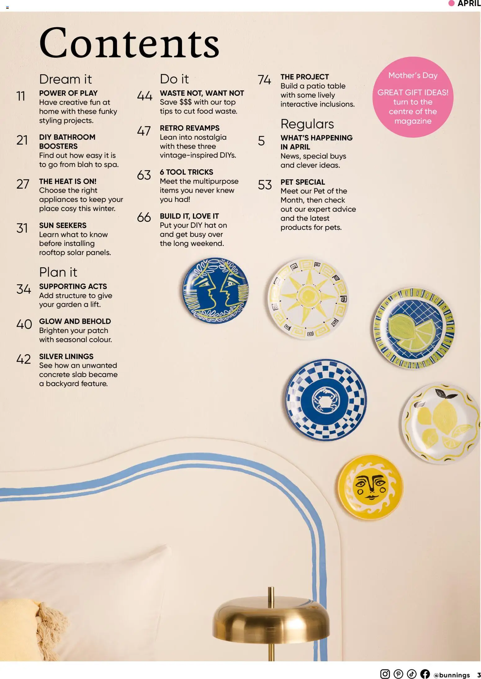 Bunnings Warehouse catalogue - valid from 01.04.2026 | Page: 3 | Products: Table, Hat, Multipurpose, Bathroom