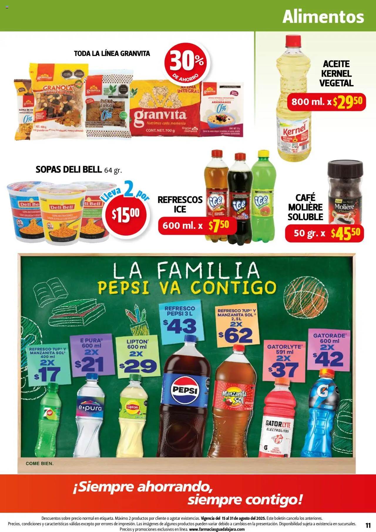 Nuevas ofertas de Farmacia Guadalajara válidas en toda la República Mexicana desde el 15.08.2025. ¡Encuentra las mejores ofertas en Farmacia Guadalajara - Catálogo! | Página: 11 | Productos: Chocolate, Arándanos, Nuez, Barra
