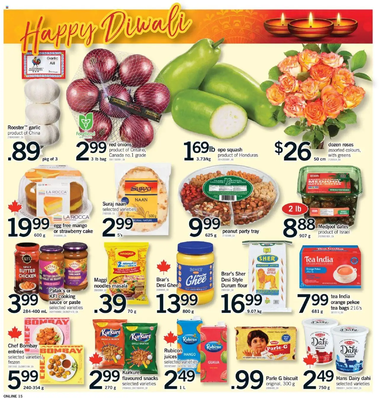 Fortinos flyer valid from 16.10.2025 | Page: 15 | Products: Tea, Noodles, Butter, Chicken