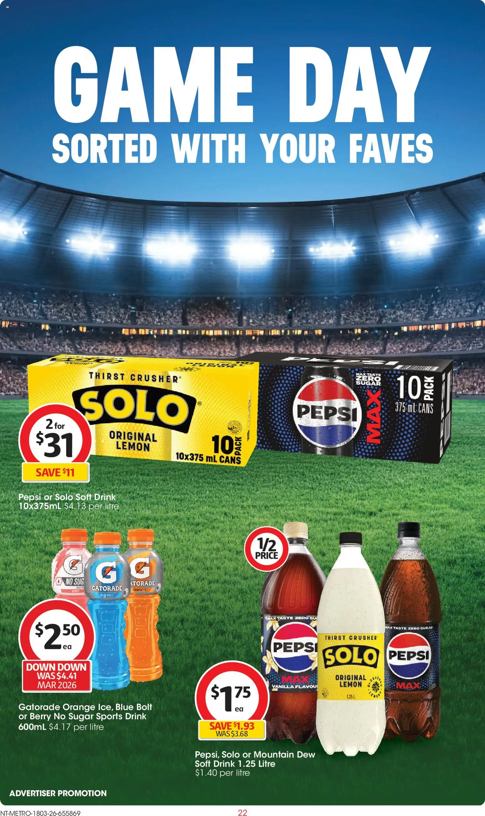 Coles catalogue - valid from 18.03.2026 | Page: 22 | Products: Pepsi, Sugar, Lemon, Game