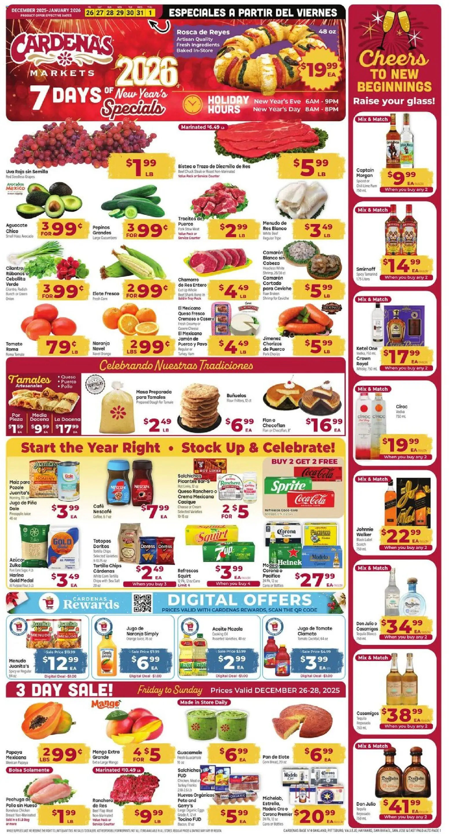 Cardenas Weekly Ad - valid from 26.12.2025 | Page: 1 | Products: Oil, Beef, Cucumbers, Lime