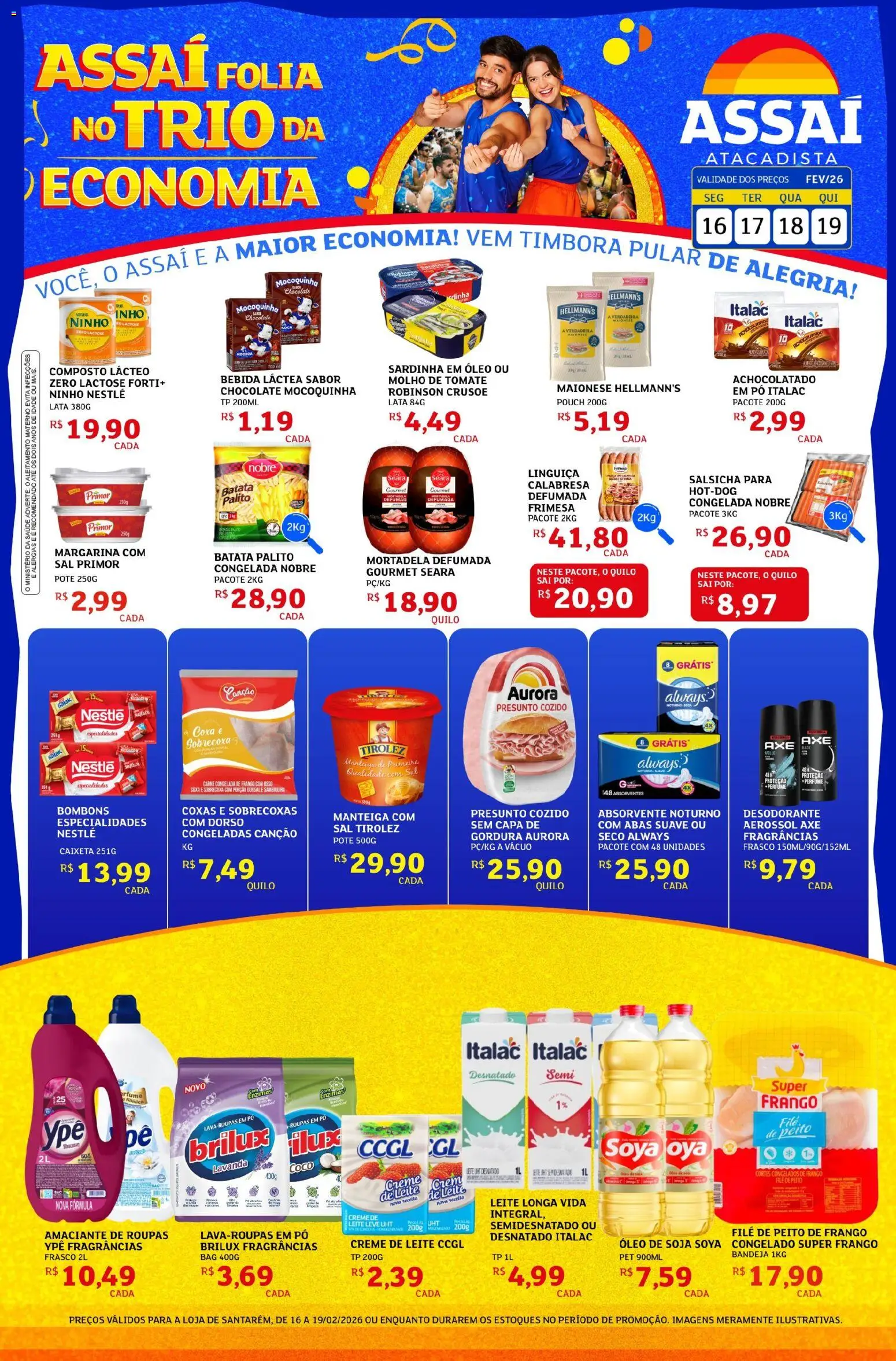 Assaí Atacadista Folheto - válido de 16.02.2026 | Página: 1 | Produtos: Desodorante, Amaciante de roupas, Óleo, Creme