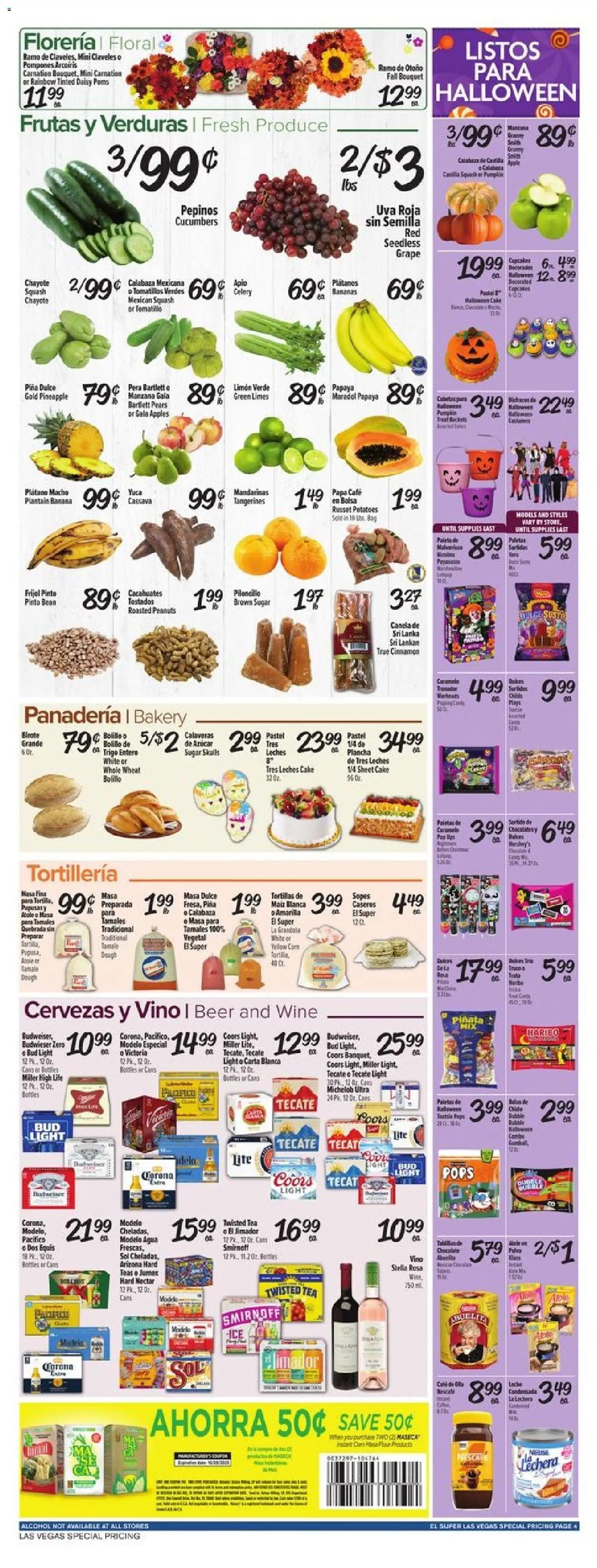 El Super Weekly Ad - NV - valid from 22.10.2025 | Page: 4 | Products: Wine, Tea, Tangerines, Cucumbers