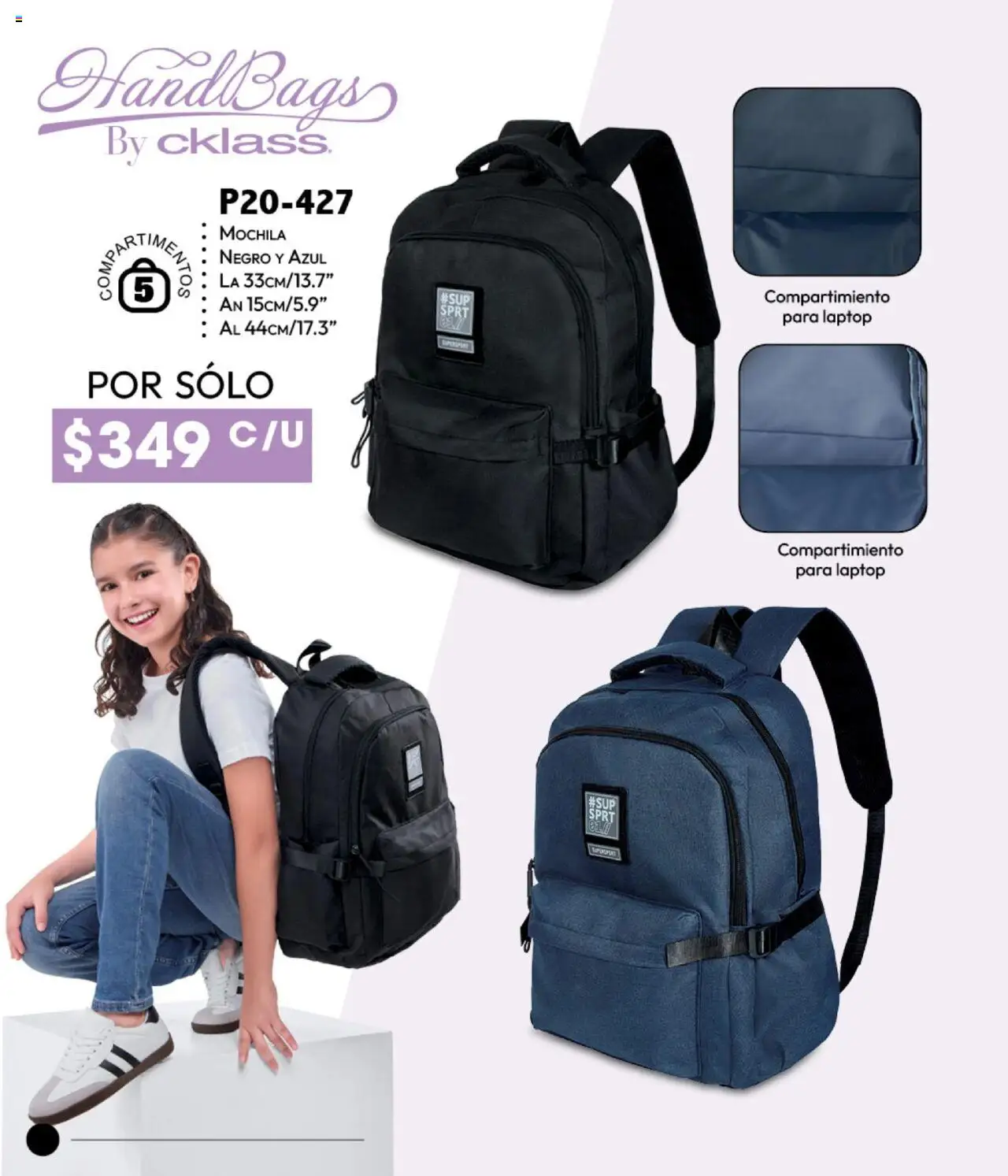 Nuevas ofertas de Cklass válidas en toda la República Mexicana desde el 15.09.2025. ¡Encuentra las mejores ofertas en Cklass - Catálogo Home Invierno ! | Página: 43 | Productos: Mochila