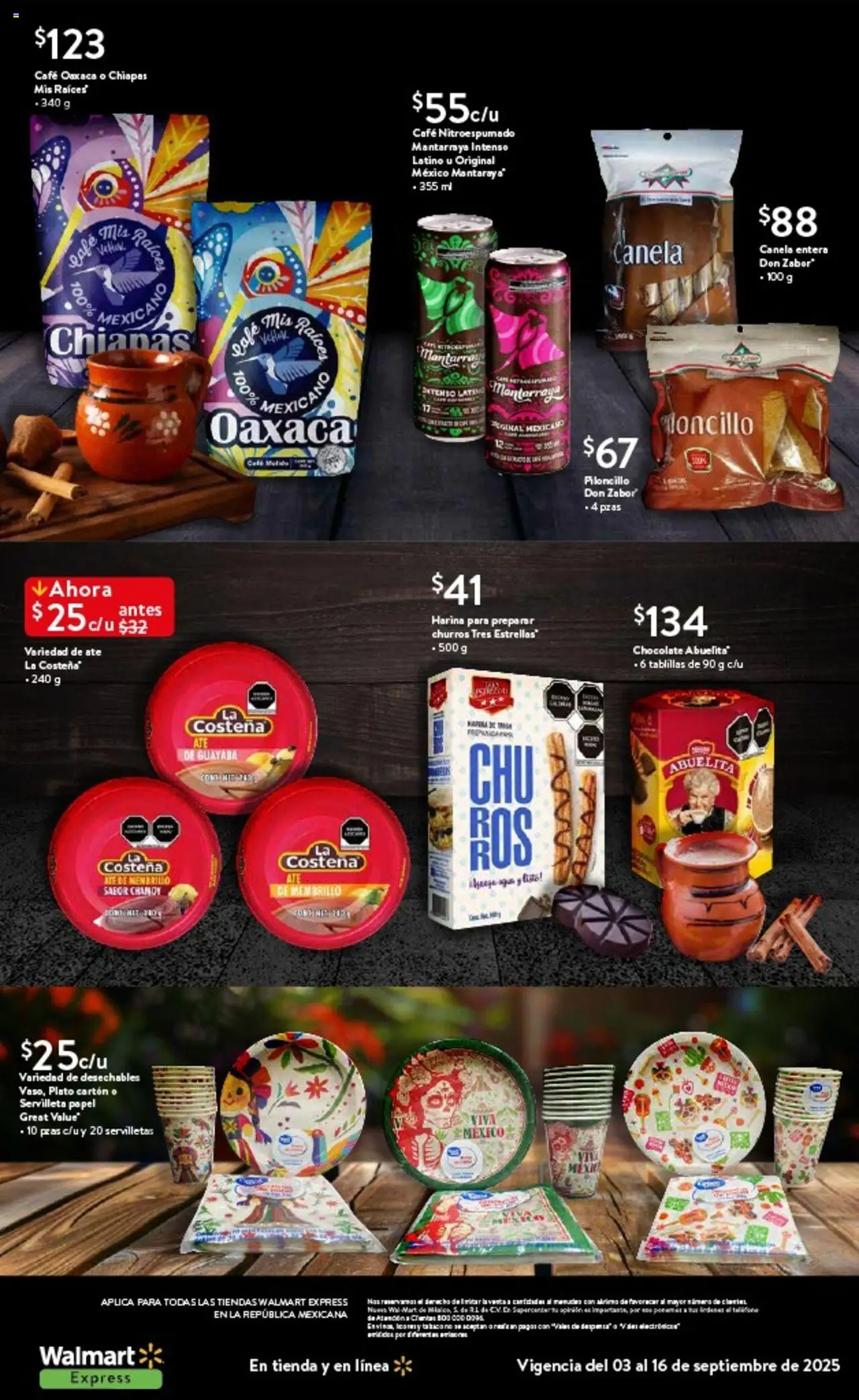 Nuevas ofertas de Walmart Express válidas en toda la República Mexicana desde el 03.09.2025. ¡Encuentra las mejores ofertas en Walmart - Folleto Fiestas Patrias! | Página: 10 | Productos: Brillo, Café, Chocolate, Servilletas