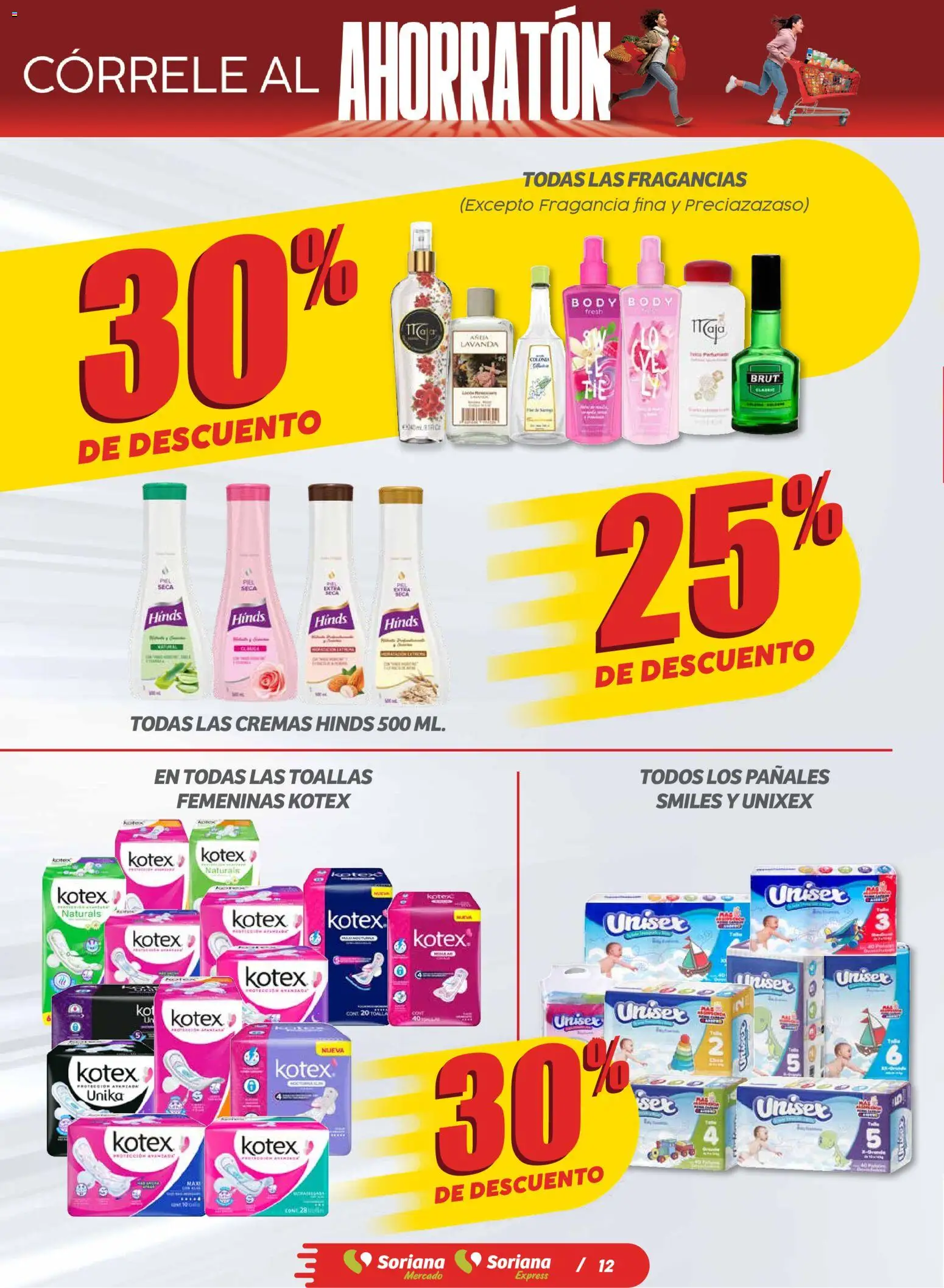 Nuevas ofertas de Soriana válidas en toda la República Mexicana desde el 06.11.2025. ¡Encuentra las mejores ofertas en Soriana - Ahorratón Soriana Mercado Nacional! | Página: 12 | Productos: Pañales, Body, Toallas, Fragancia