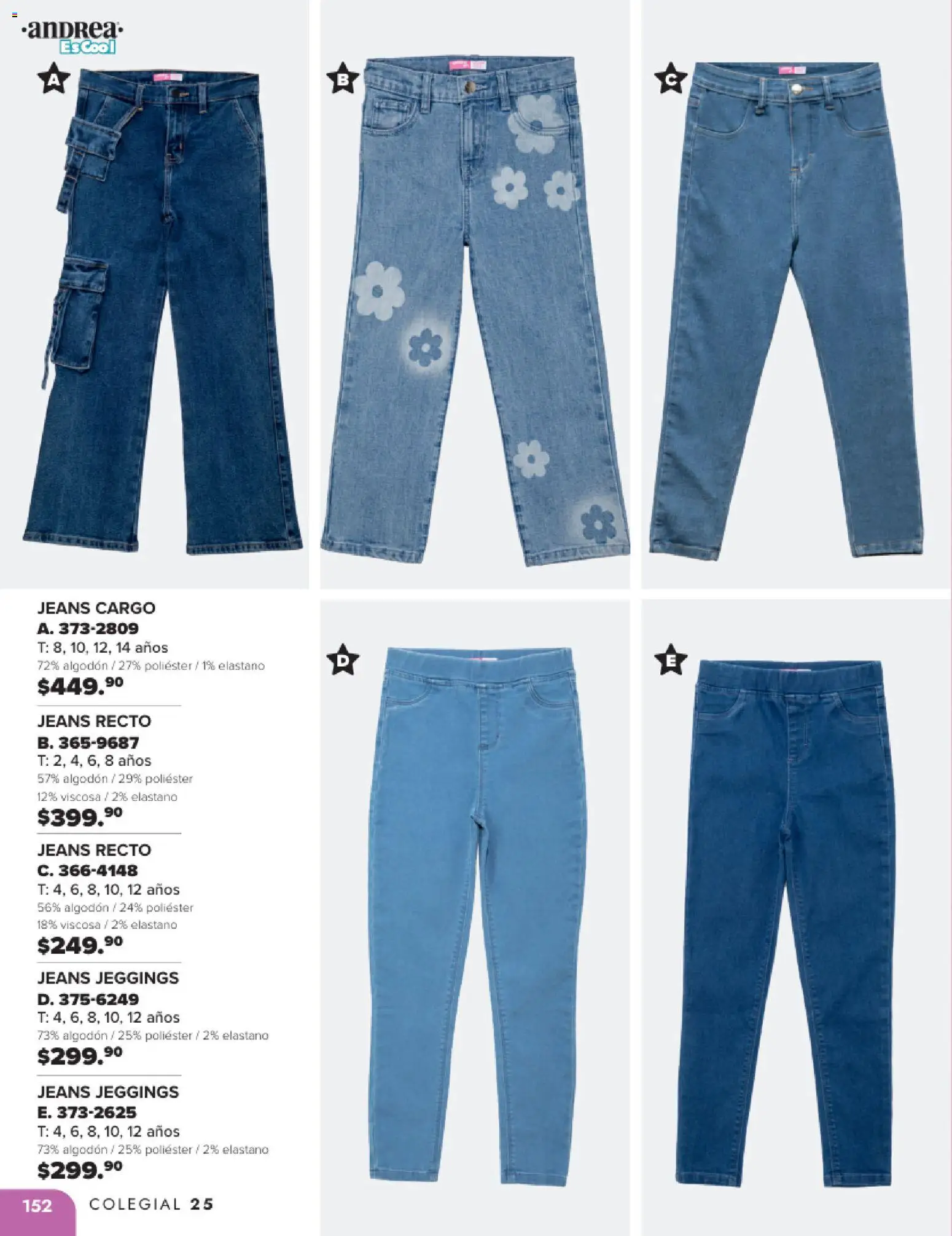Nuevas ofertas de Andrea válidas en toda la República Mexicana desde el 25.05.2025. ¡Encuentra las mejores ofertas en Andrea catálogo Colegial ! | Página: 152 | Productos: Algodón