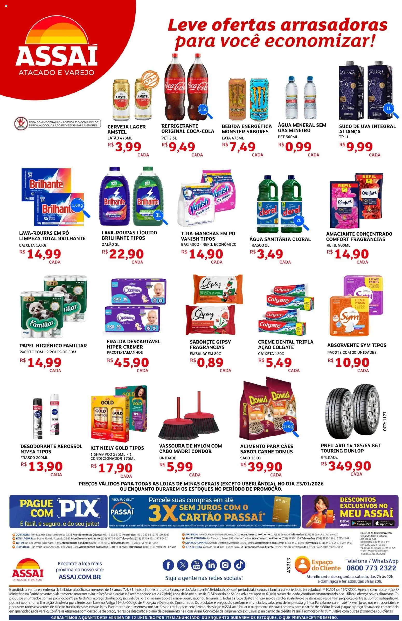Assaí Atacadista Folheto - válido de 23.01.2026 | Página: 2 | Produtos: Aliança, Água mineral, Refrigerante, Cabo