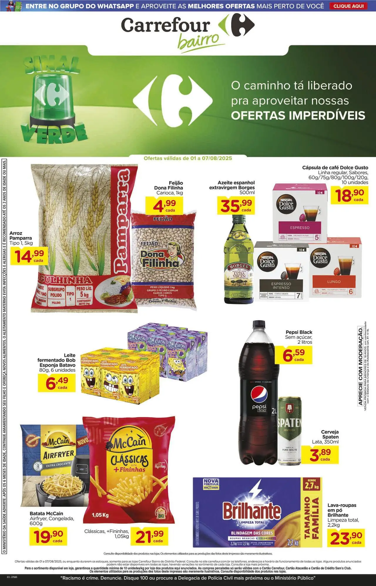 Carrefour Bairro Folheto - válido de 01.08.2025 | Página: 3 | Produtos: Pó, Café, Roupas, Batata