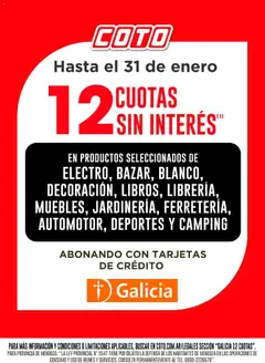 Vista previa Coto - Galicia Cuotas Enero válido desde el 05.01.2026