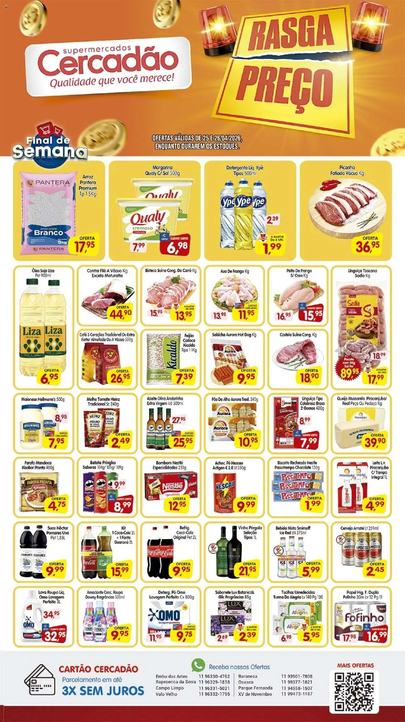 Cercadão Folheto - válido de 25.04.2026 | Página: 1 | Produtos: Feijão, Pó, Fanta, Batata