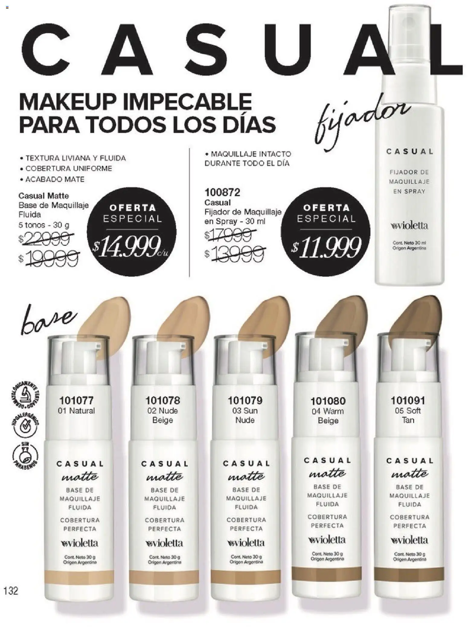 Violetta catálogo │ válido desde el 01.02.2026 | Página: 132 | Productos: Mate, Base de maquillaje, Maquillaje, Fijador