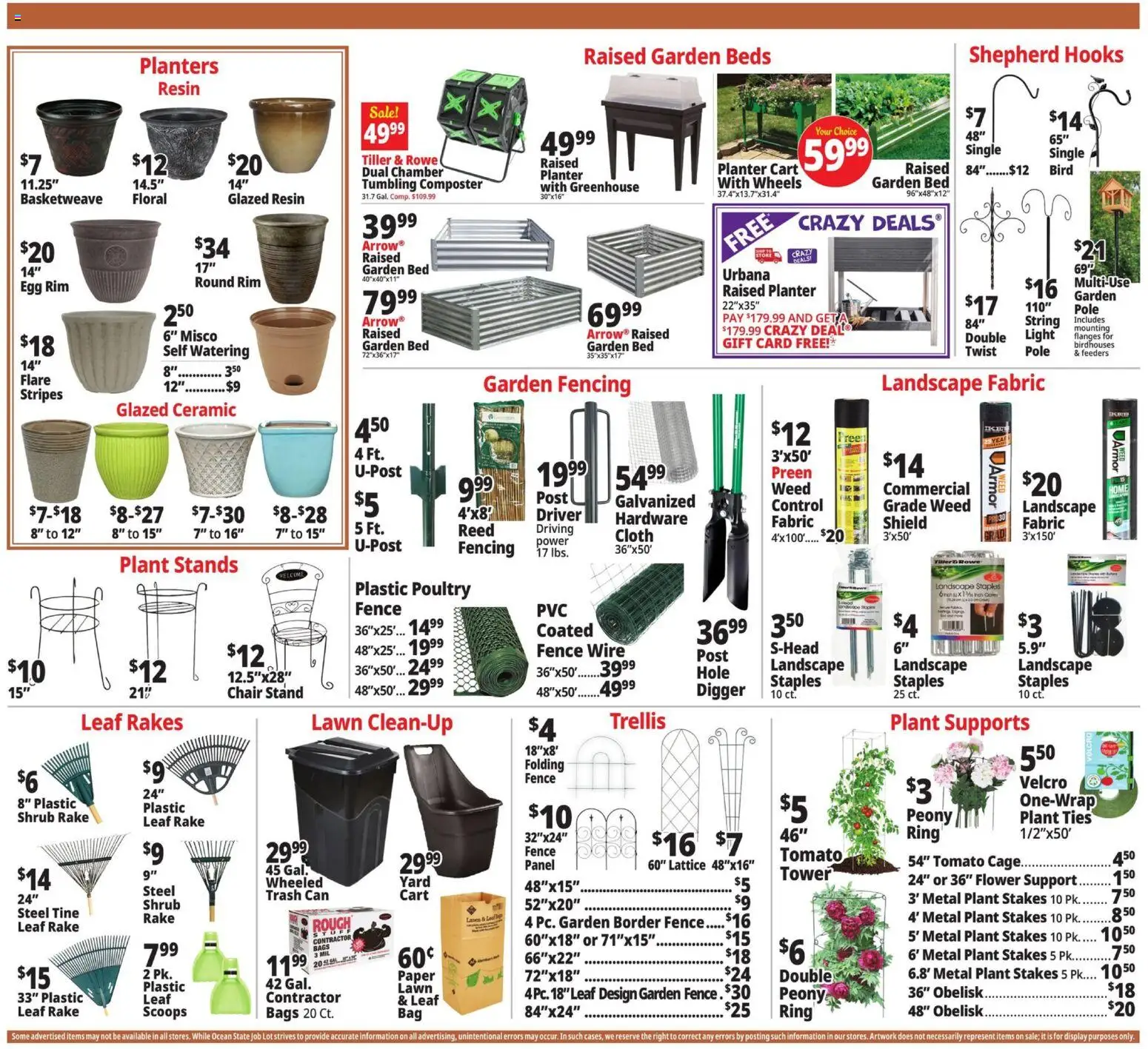 Ocean State Job Lot Weekly Ad - valid from 23.04.2026 | Page: 4 | Products: Rake, Chair, Wire, Poultry