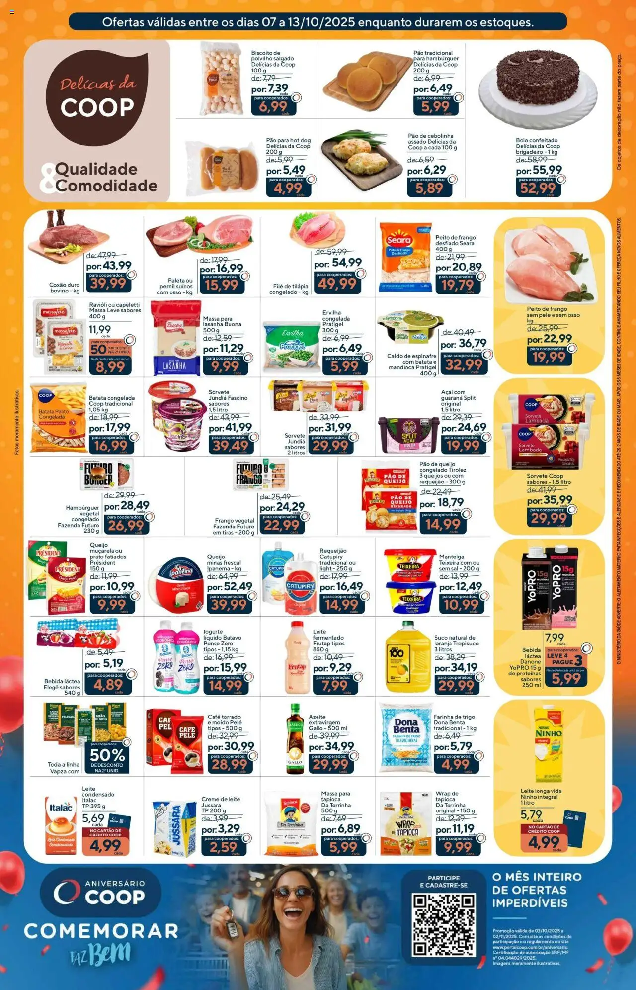 Coop Folheto - válido de 07.10.2025 | Página: 2 | Produtos: Espinafre, Polvilho, Catupiry, Hambúrguer
