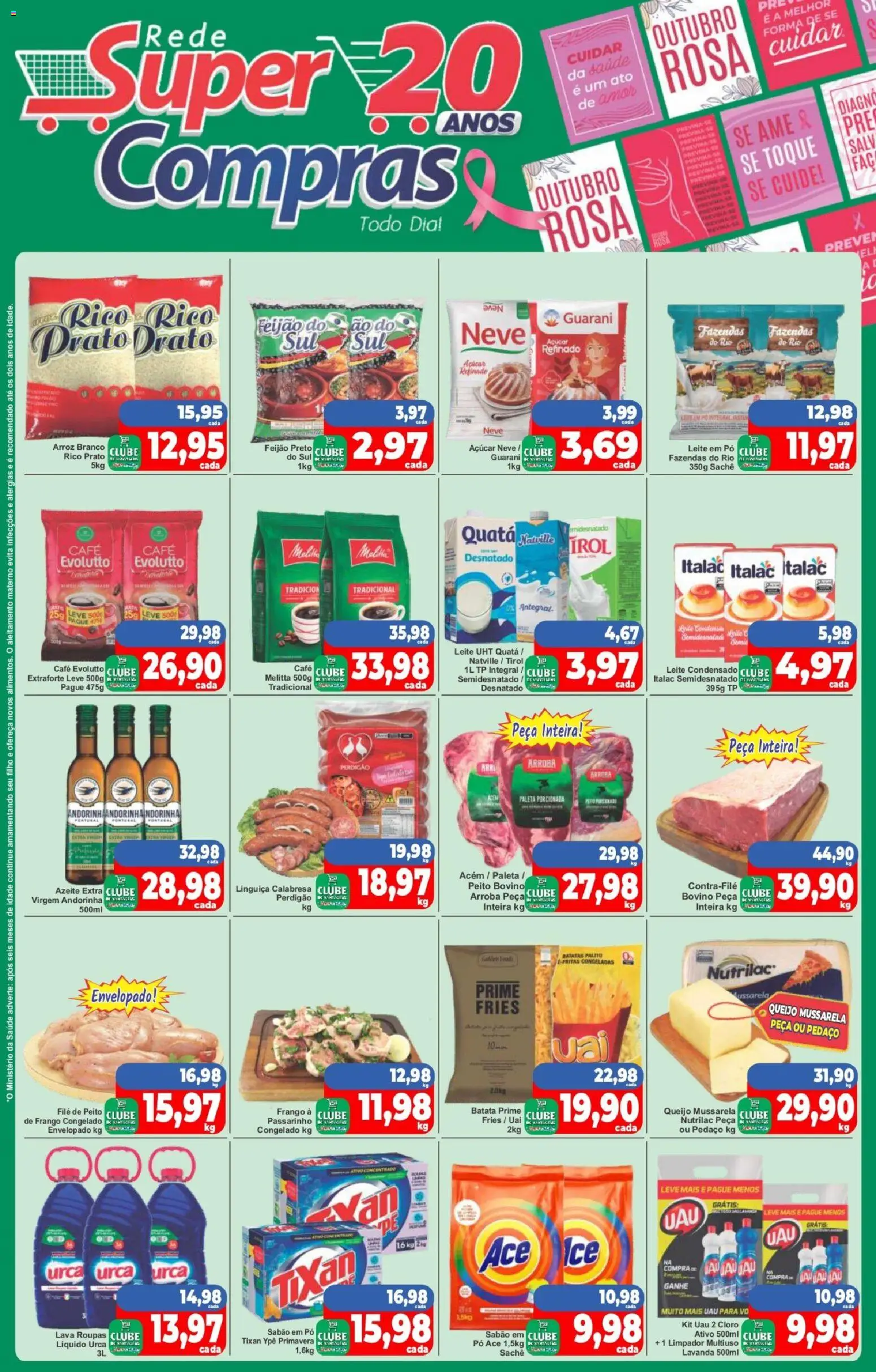 Rede Super Compras Folheto - válido de 27.10.2025 | Página: 1 | Produtos: Cloro, Limpador multiuso, Leite, Queijo
