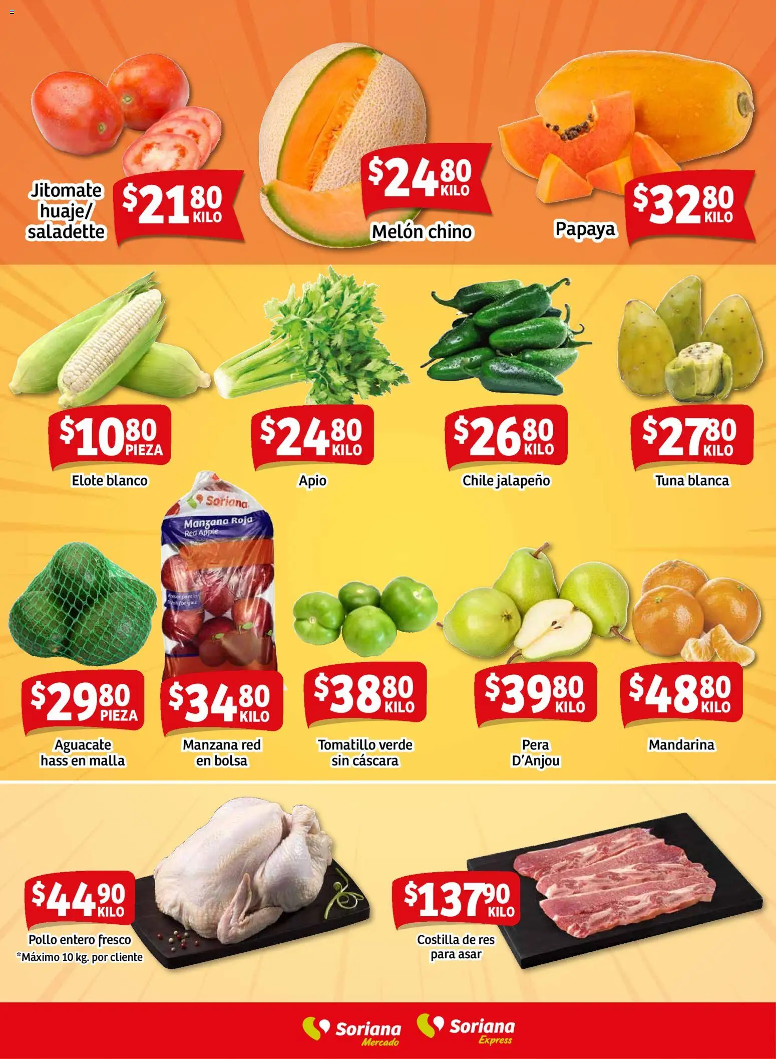 Nuevas ofertas de Soriana válidas en toda la República Mexicana desde el 15.11.2025. ¡Encuentra las mejores ofertas en Soriana - Ahorratón Mercado: BCS, Son y Sin! | Página: 7 | Productos: Pollo, Melón, Aguacate, Res