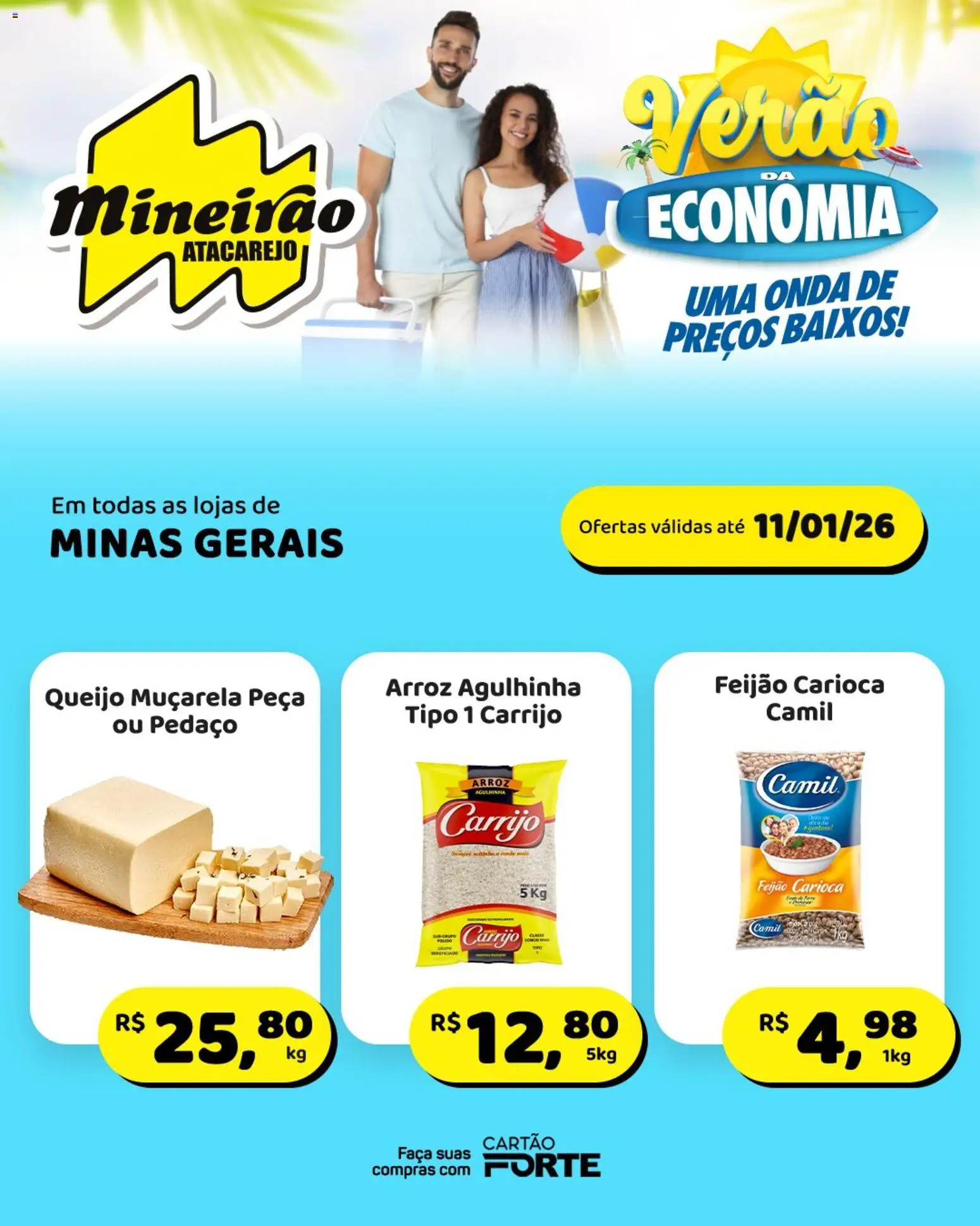 Mineirão Atacarejo Folheto - válido de 05.01.2026 | Página: 2 | Produtos: Queijo, Faca, Muçarela, Arroz