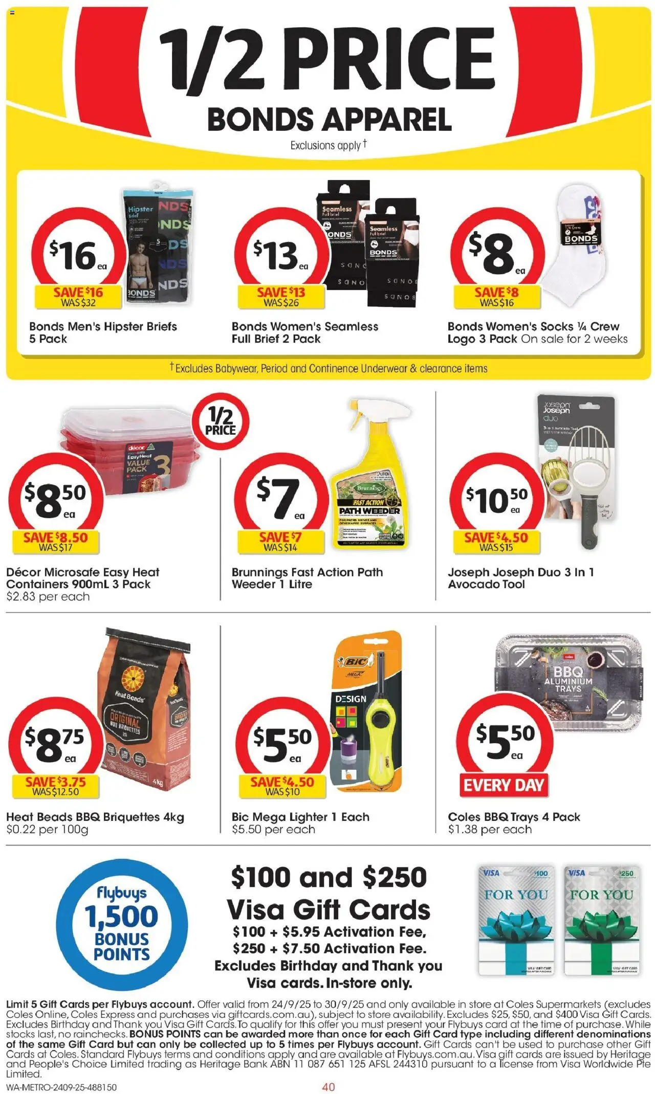 Coles catalogue - valid from 24.09.2025 | Page: 40 | Products: Avocado, Underwear, Socks, Briefs