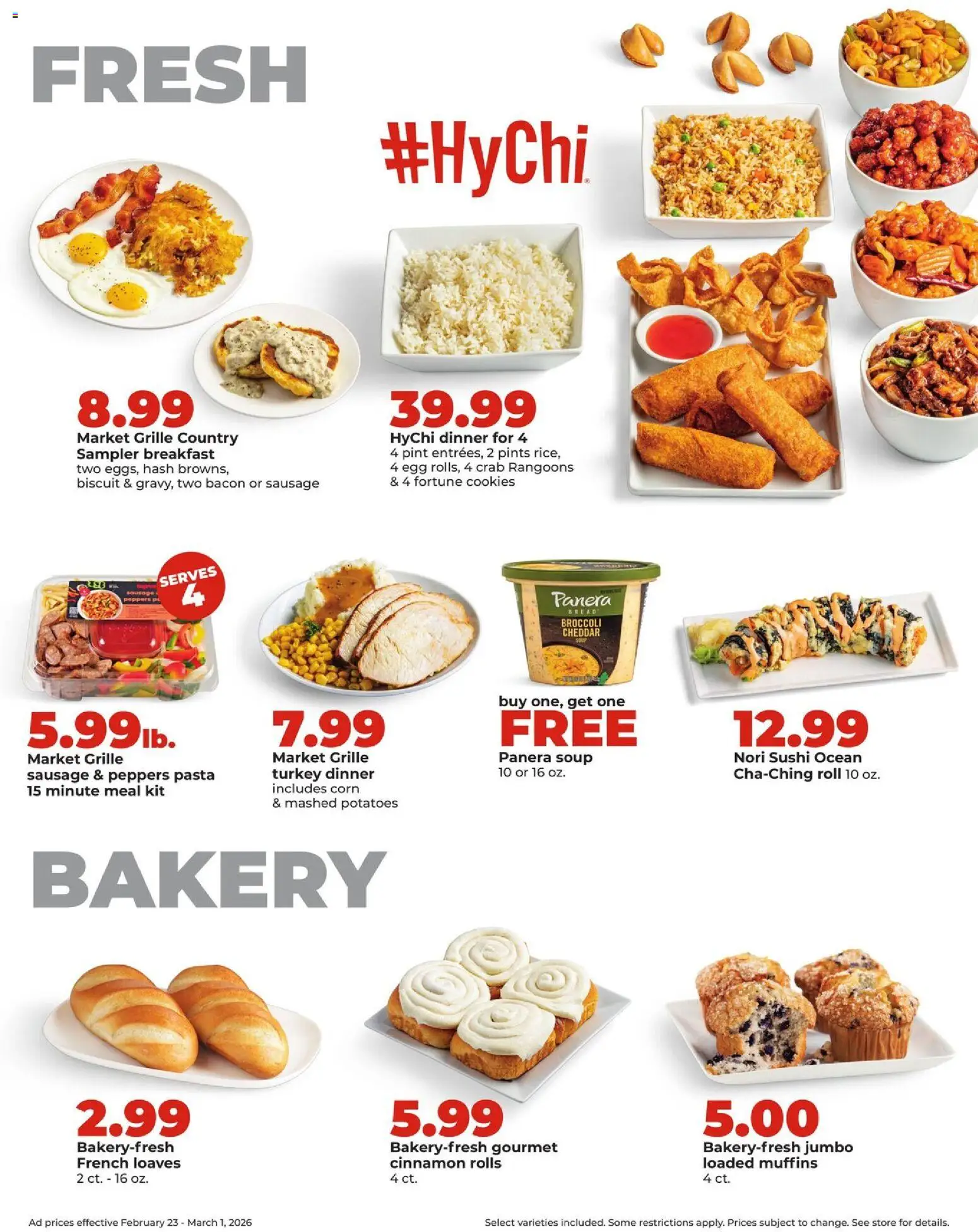 HyVee Weekly Ad - valid from 23.02.2026 | Page: 16 | Products: Bread, Pasta, Potatoes, Sausage