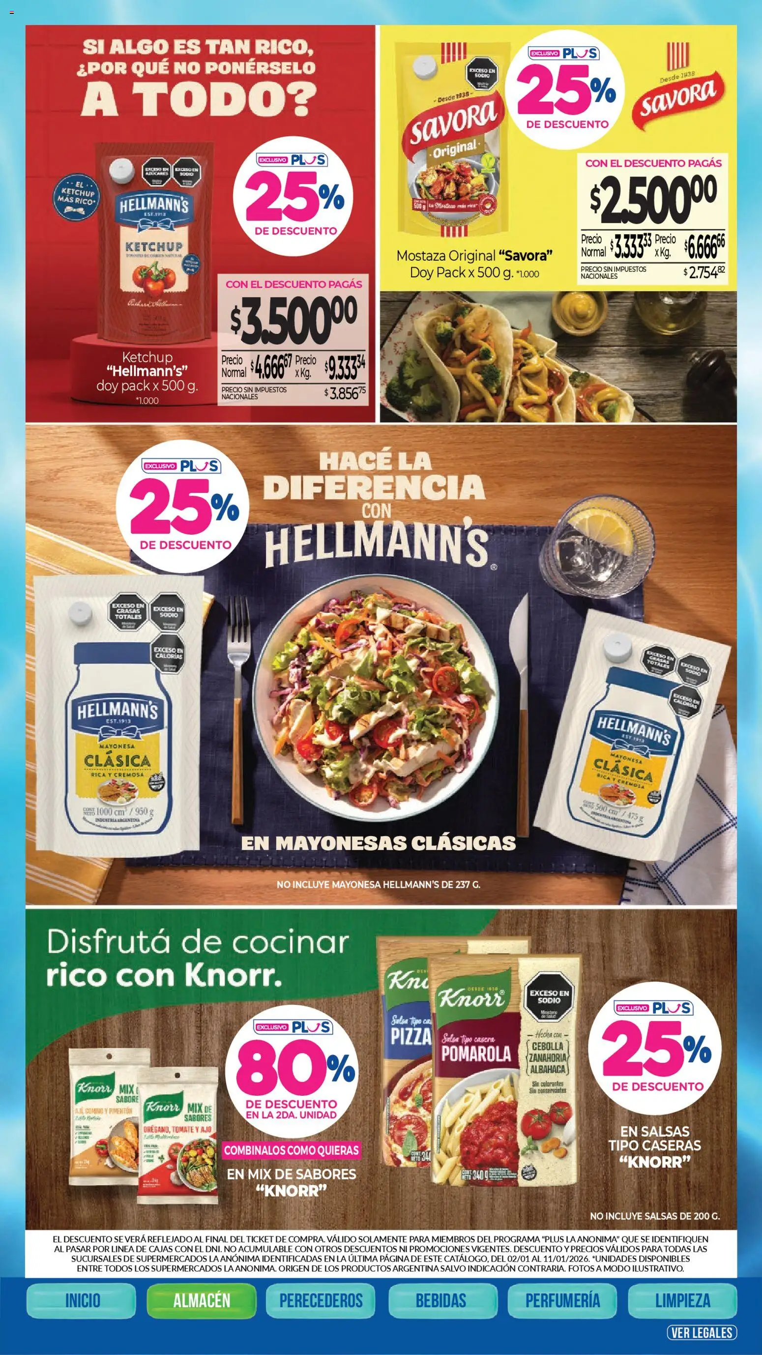 La Anonima - catalogos │ válido desde el 02.01.2026 | Página: 3 | Productos: Mayonesa, Ketchup, Tomate, Tomates