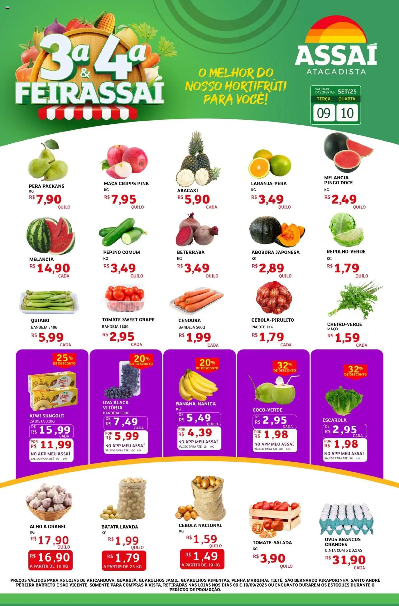 Assaí Atacadista Folheto - válido de 09.09.2025 | Página: 1 | Produtos: Abóbora, Ovos, Abacaxi, Batata