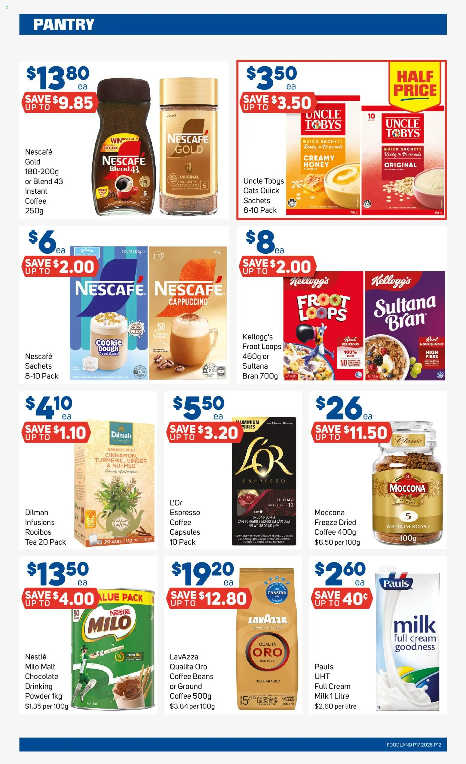 Foodland catalogue - valid from 22.04.2026 | Page: 12 | Products: Cups, Oats, Cream, Moccona