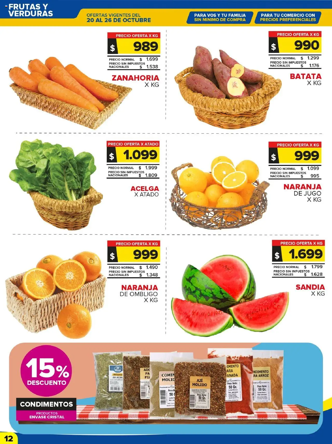 Carrefour Maxi catálogo │ válido desde el 20.10.2025 | Página: 12 | Productos: Acelga, Sandía, Orégano, Zanahoria