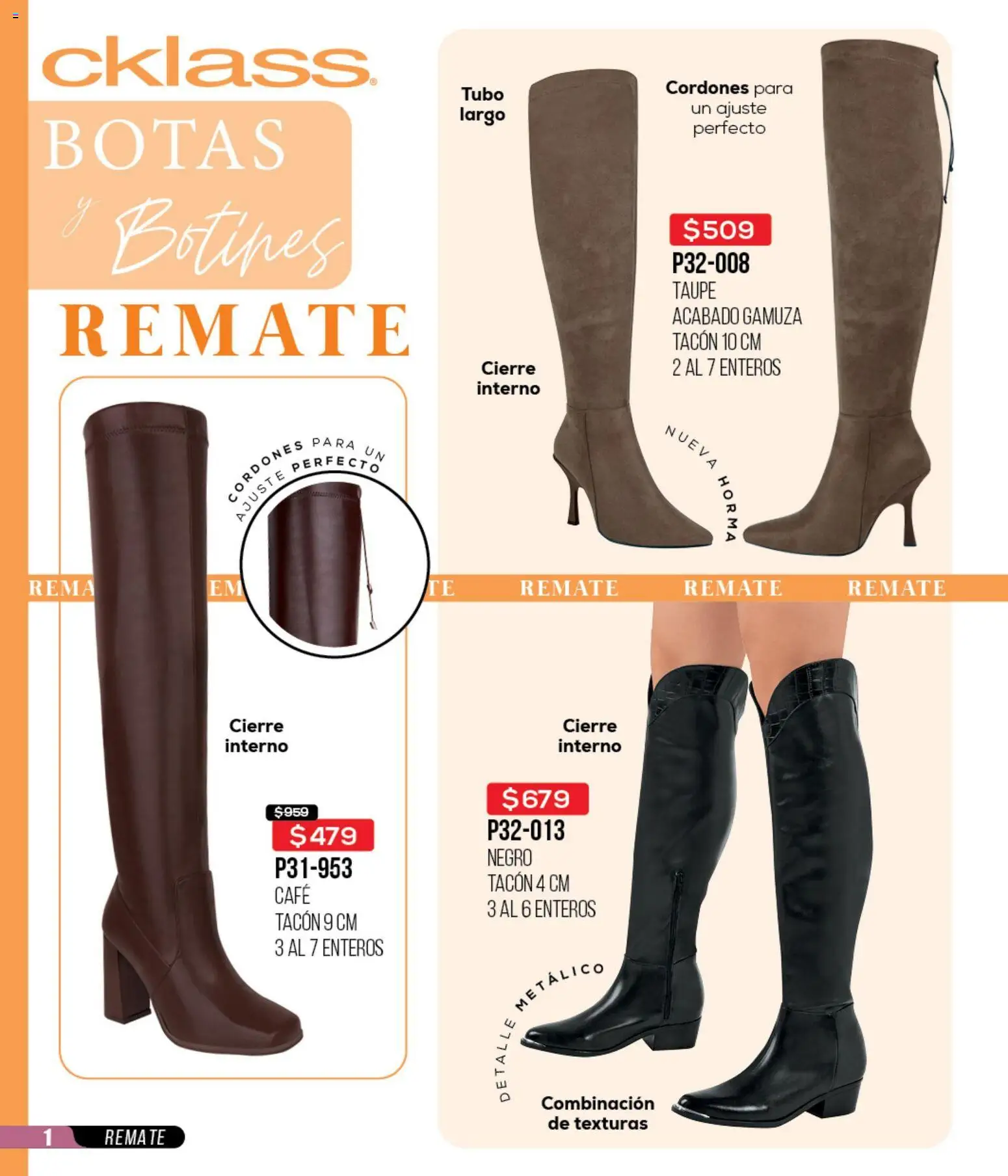 Nuevas ofertas de Cklass válidas en toda la República Mexicana desde el 16.02.2026. ¡Encuentra las mejores ofertas en Cklass catálogo Remate Ropa! | Página: 135 | Productos: Botas, Gamuza, Botines, Cordones