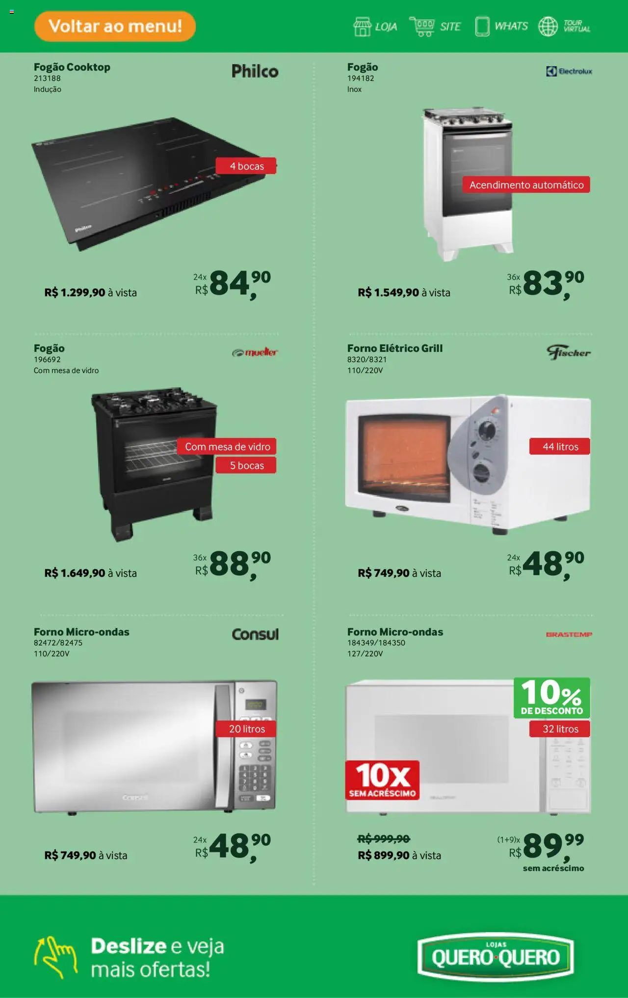 Lojas Quero-Quero Folheto - válido de 16.09.2025 | Página: 25 | Produtos: Forno, Mesa, Cooktop, Microondas