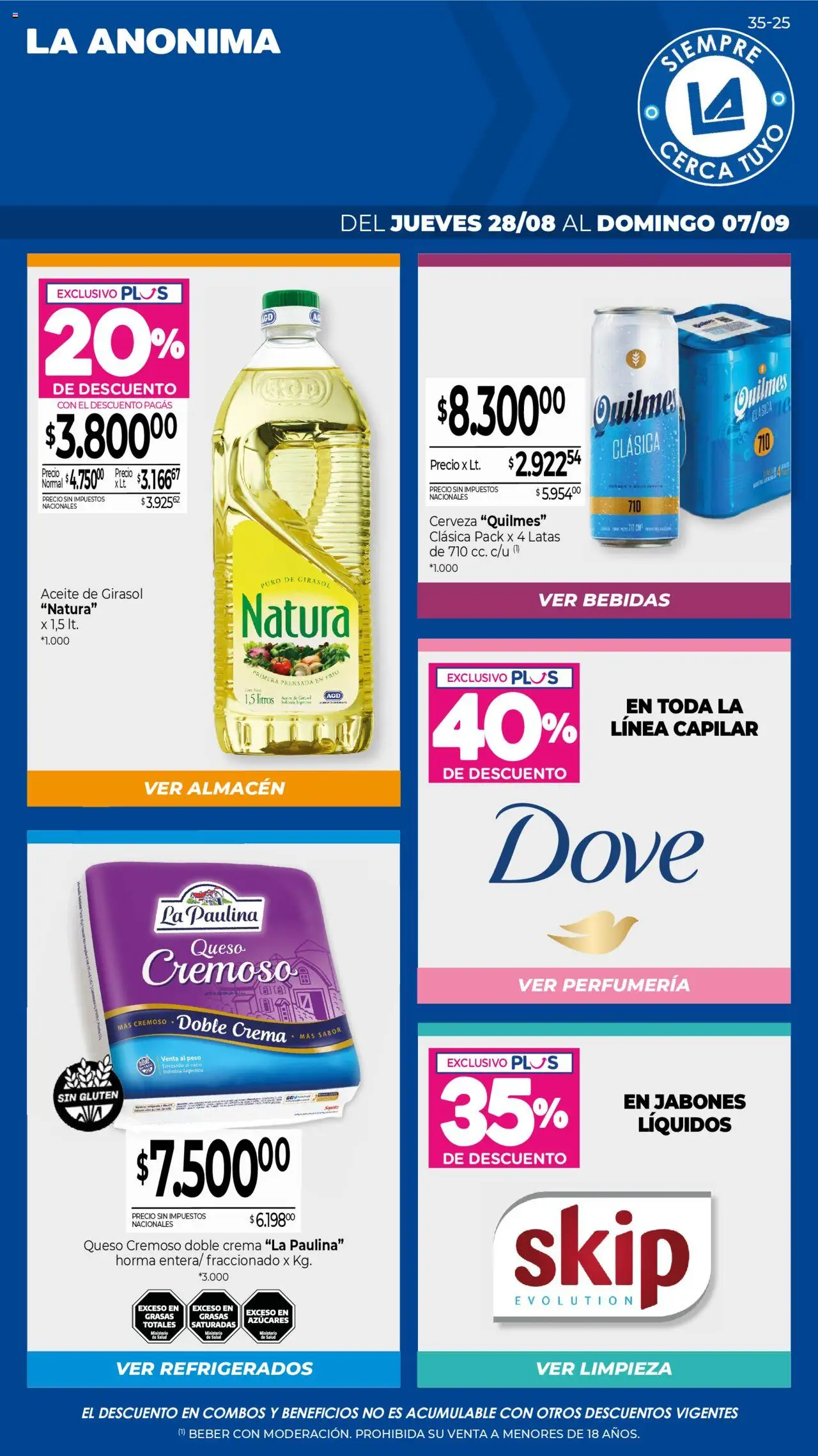 La Anonima - Insuperables - z3 │ válido desde el 28.08.2025 | Página: 1 | Productos: Aceite, Queso, Cerveza, Crema