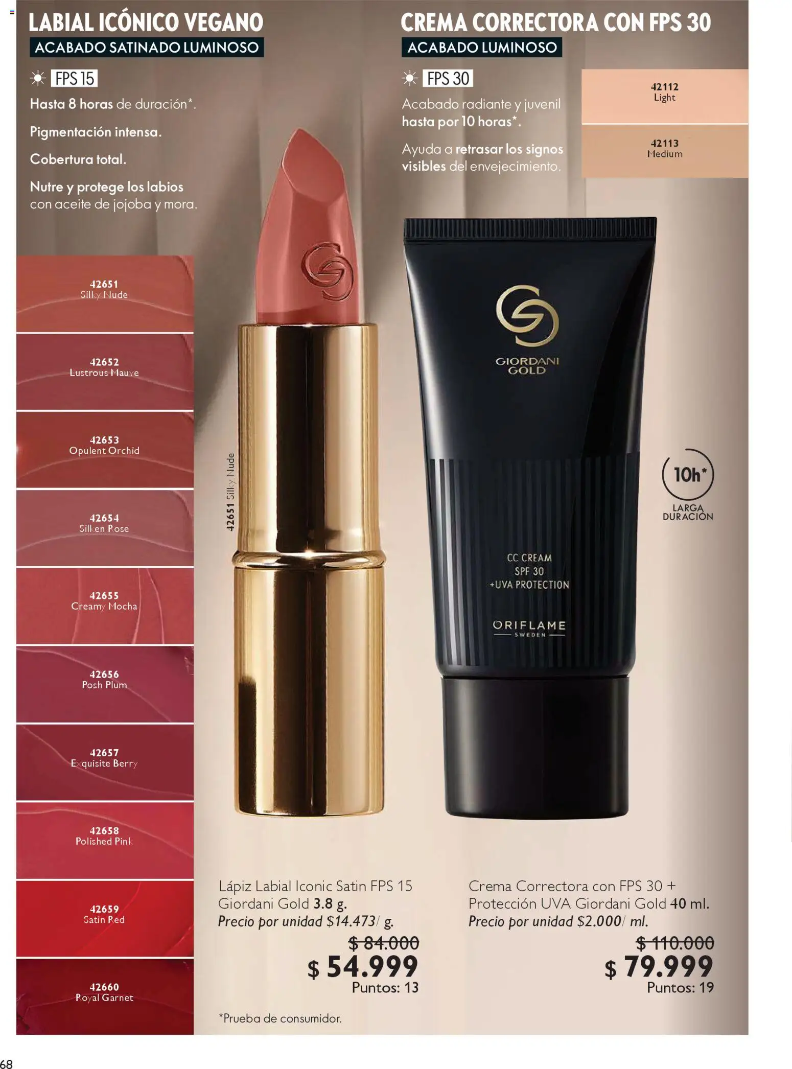 Oriflame revista - valida desde el 06.12.2025 | Página: 68 | Productos: Crema, Uva, Lápiz labial, Aceite