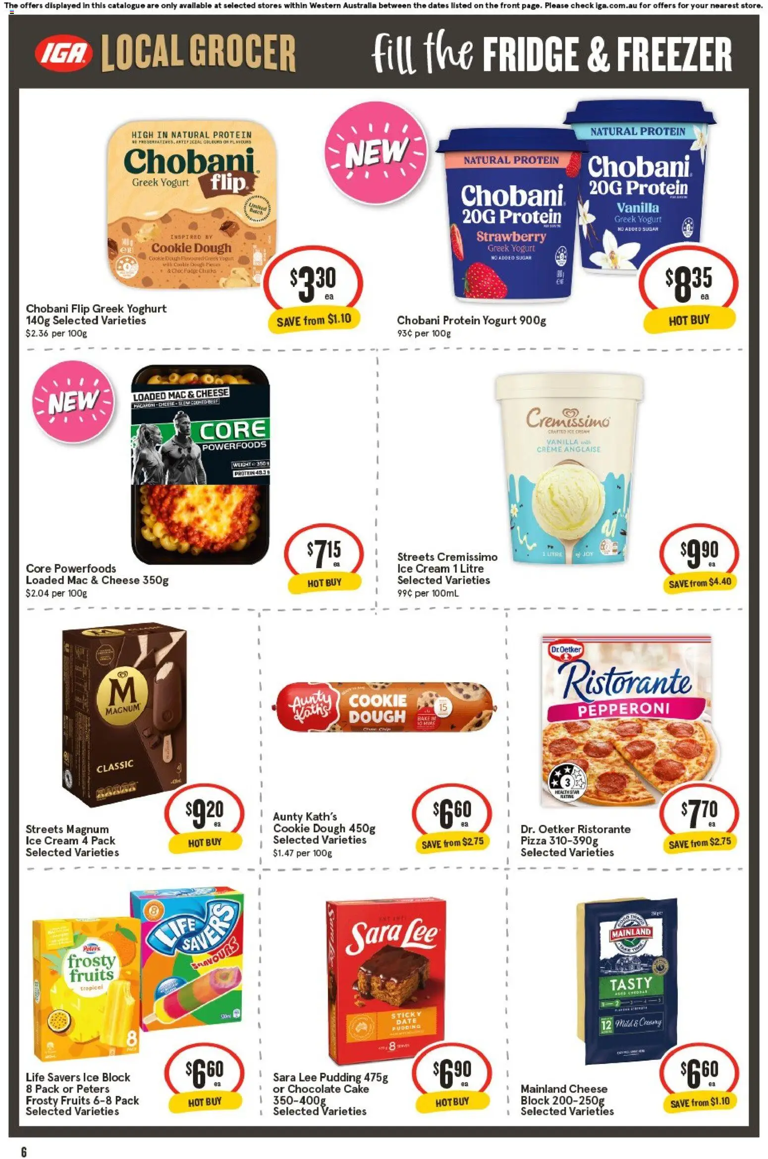 IGA catalogue - valid from 15.04.2026 | Page: 6 | Products: Cheese, Pudding, Fridge, Freezer