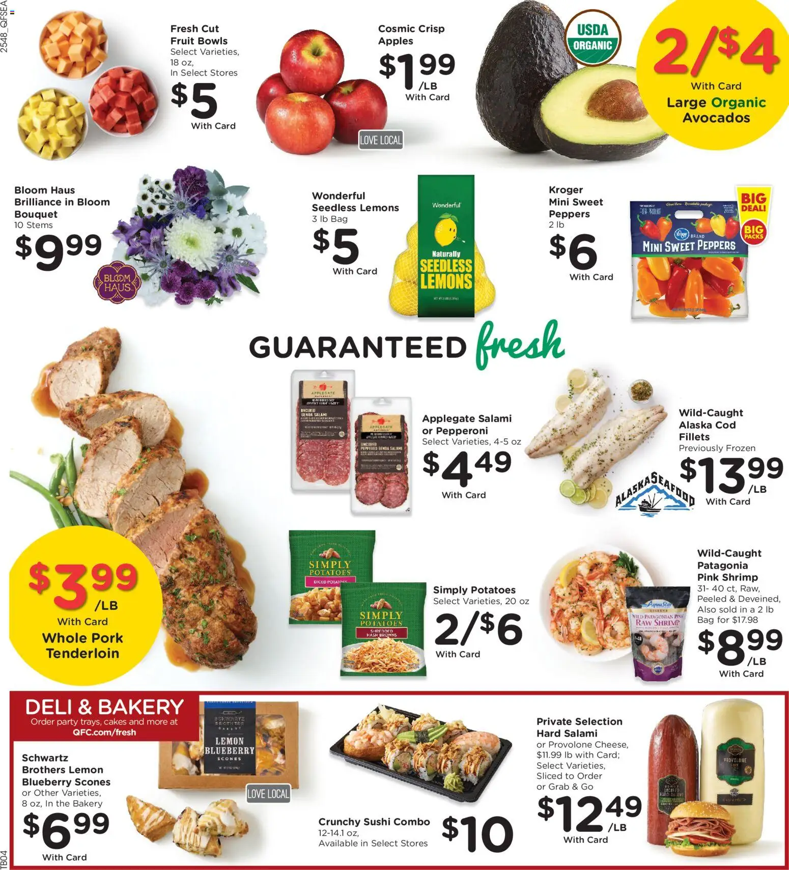 QFC Weekly Ad - valid from 02.01.2026 | Page: 10 | Products: Bakery, Pork, Potatoes, Bag