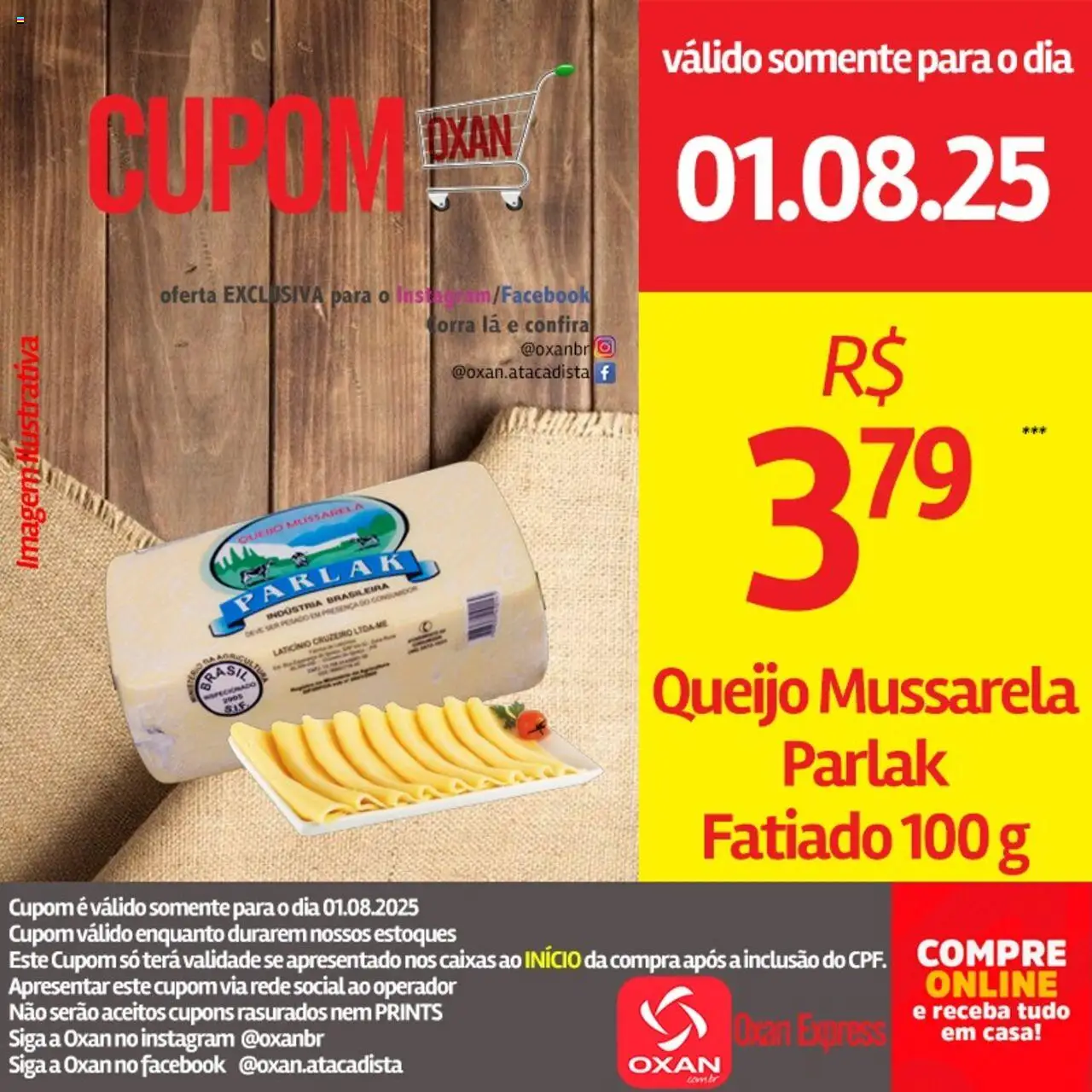 Oxan Atacadista Folheto - válido de 01.08.2025 | Página: 3 | Produtos: Queijo, Mussarela