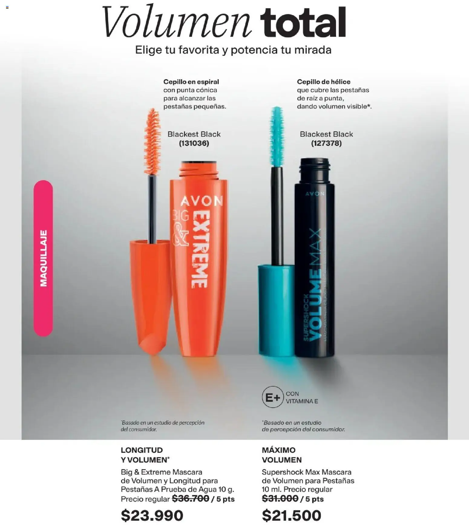 Avon revista - valida desde el 25.03.2026 | Página: 44 | Productos: Agua, Maquillaje, Cepillo, Máscara