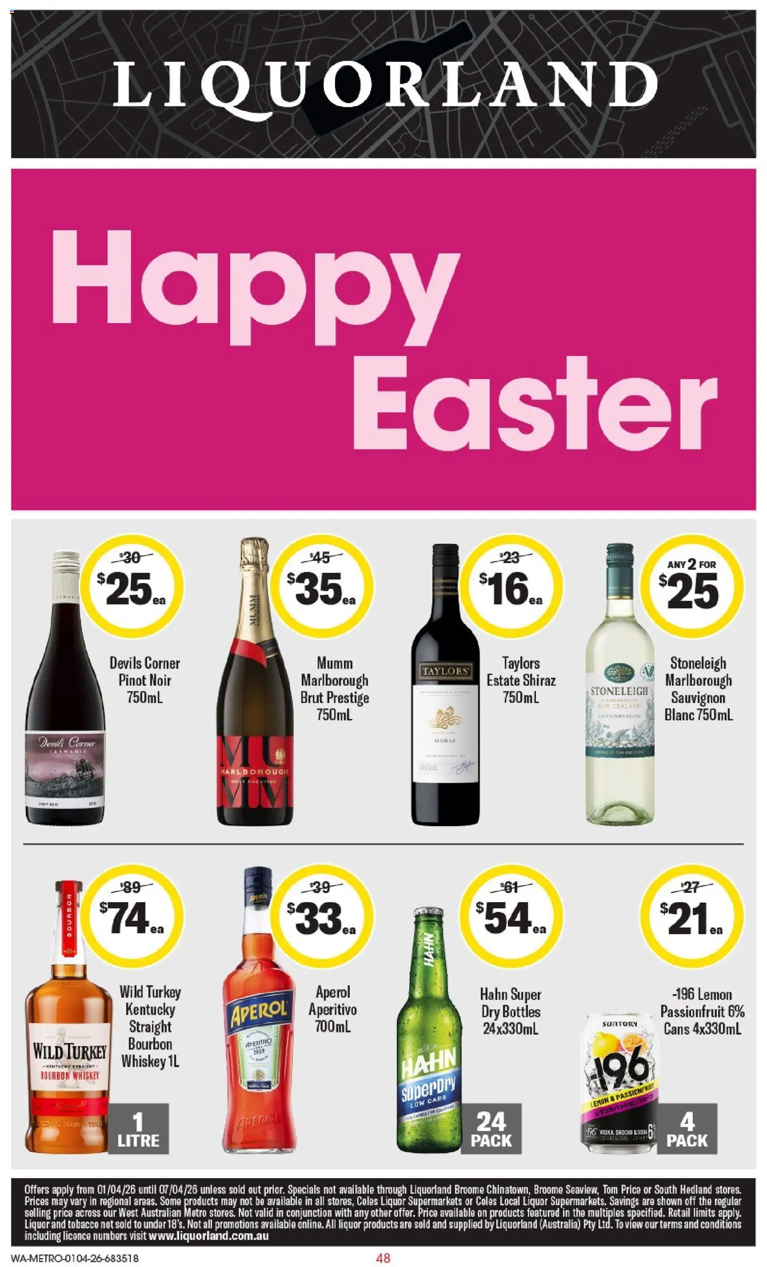 Coles catalogue - valid from 01.04.2026 | Page: 48 | Products: Passionfruit, Whiskey, Lemon, Turkey